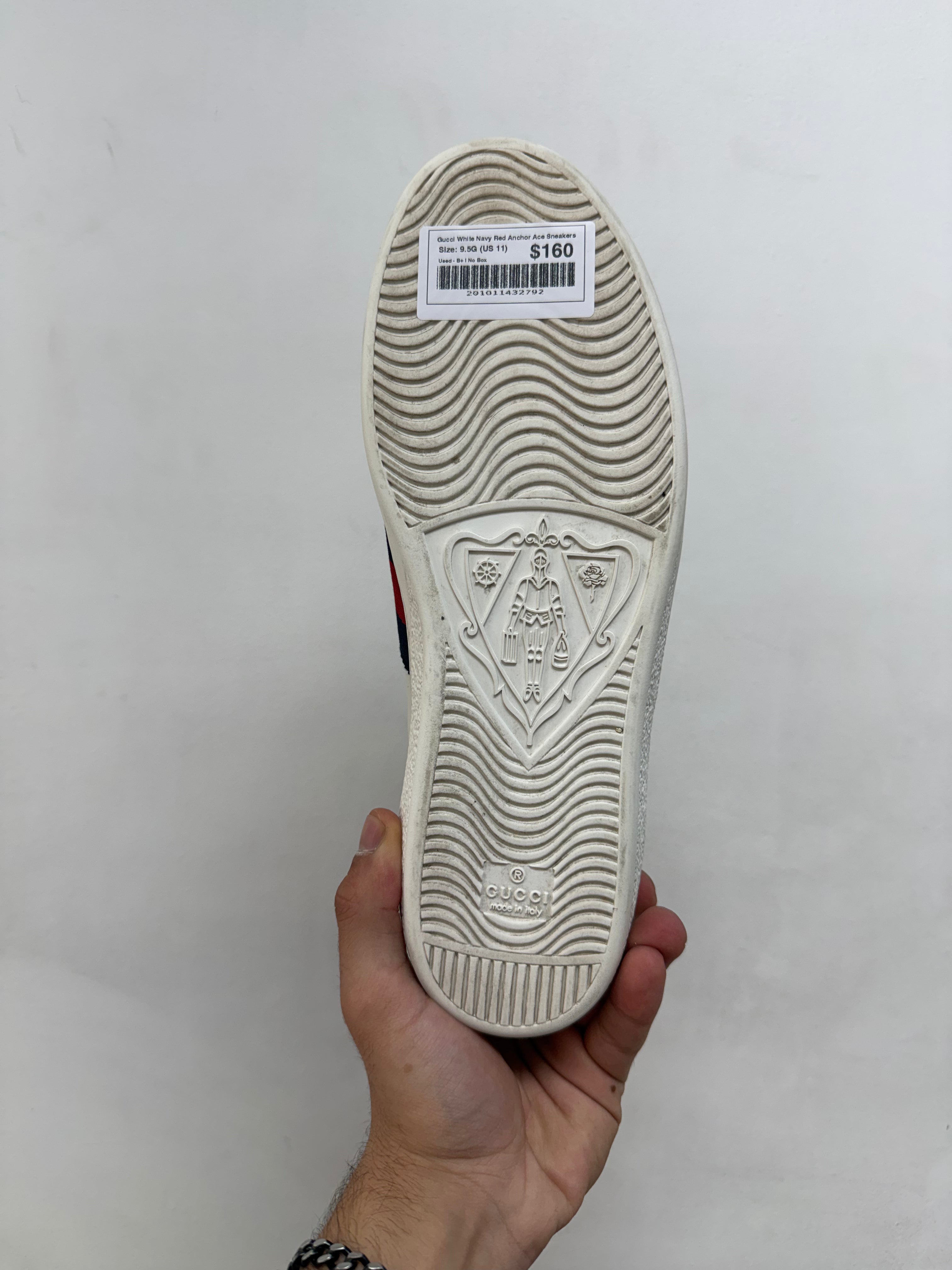 Gucci White Navy Red Anchor Ace Sneakers