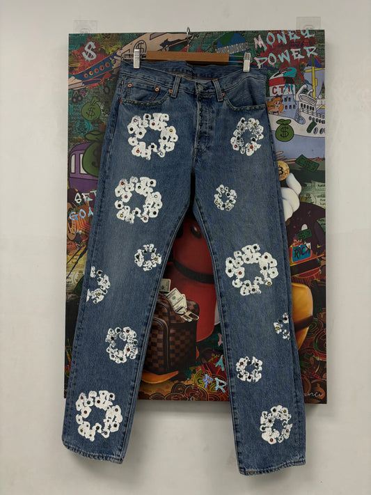 Denim Tears Rhinestone Jeans Light Wash Used 32