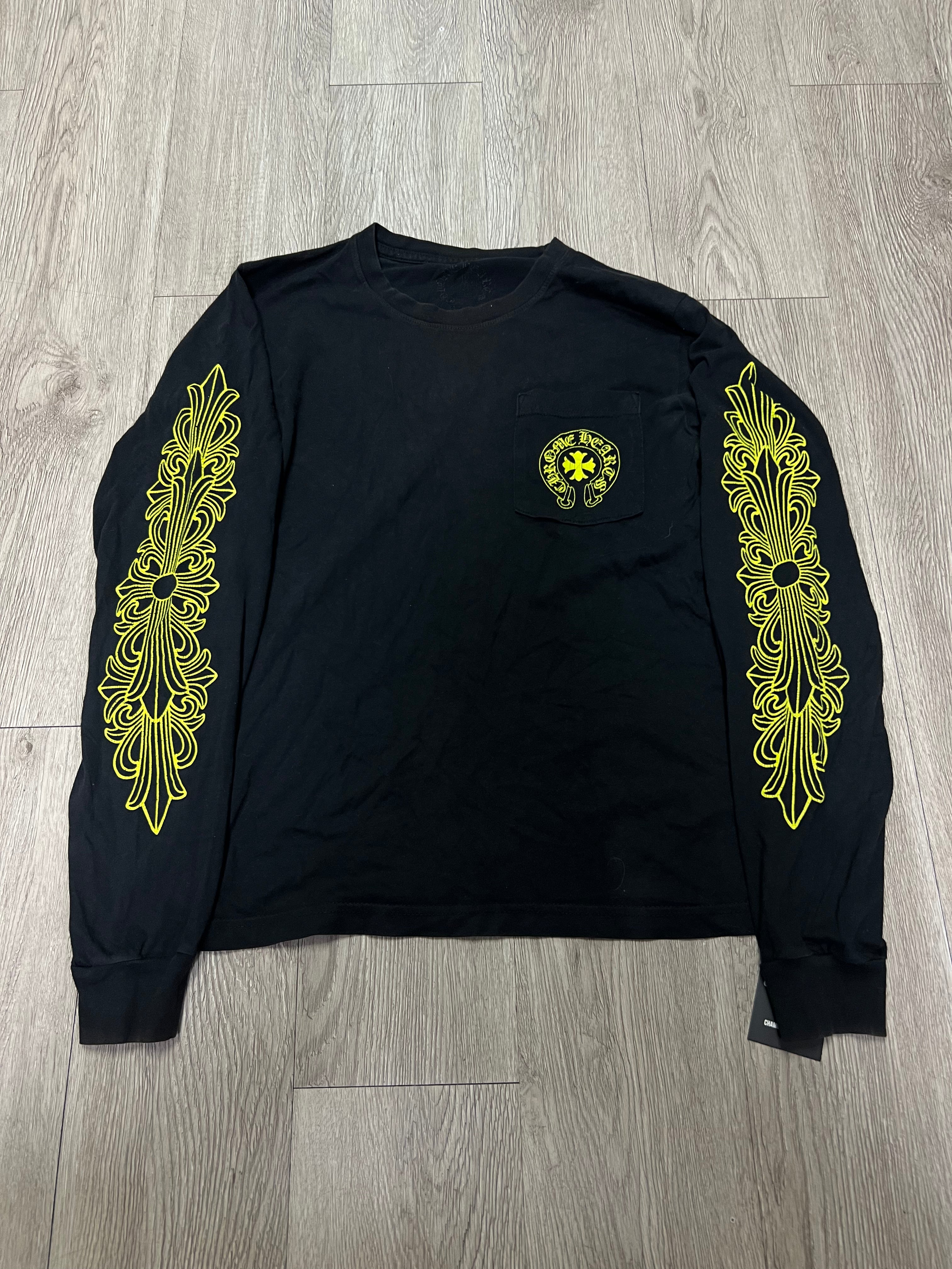 Chrome Hearts Black Lime Eye Chart Floral Long Sleeve