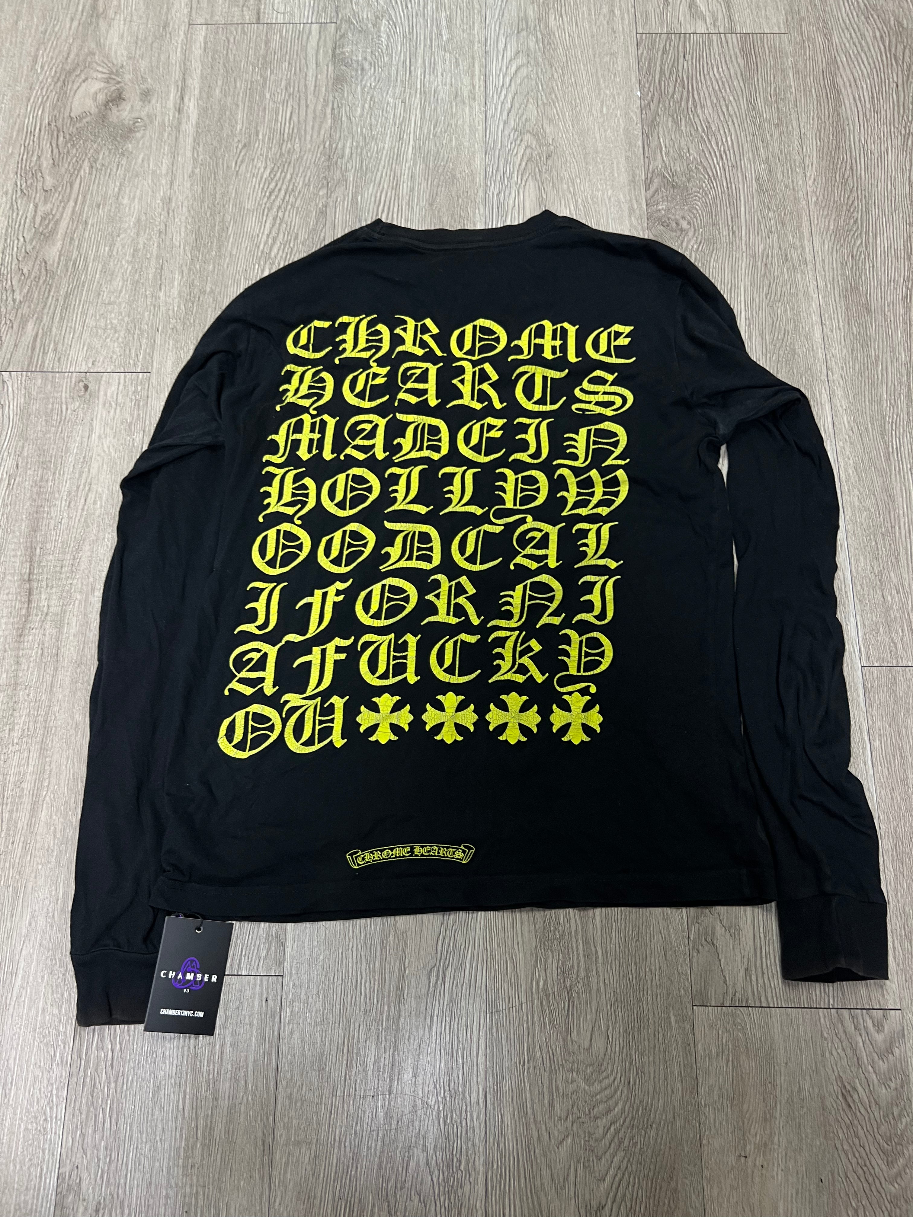 Chrome Hearts Black Lime Eye Chart Floral Long Sleeve