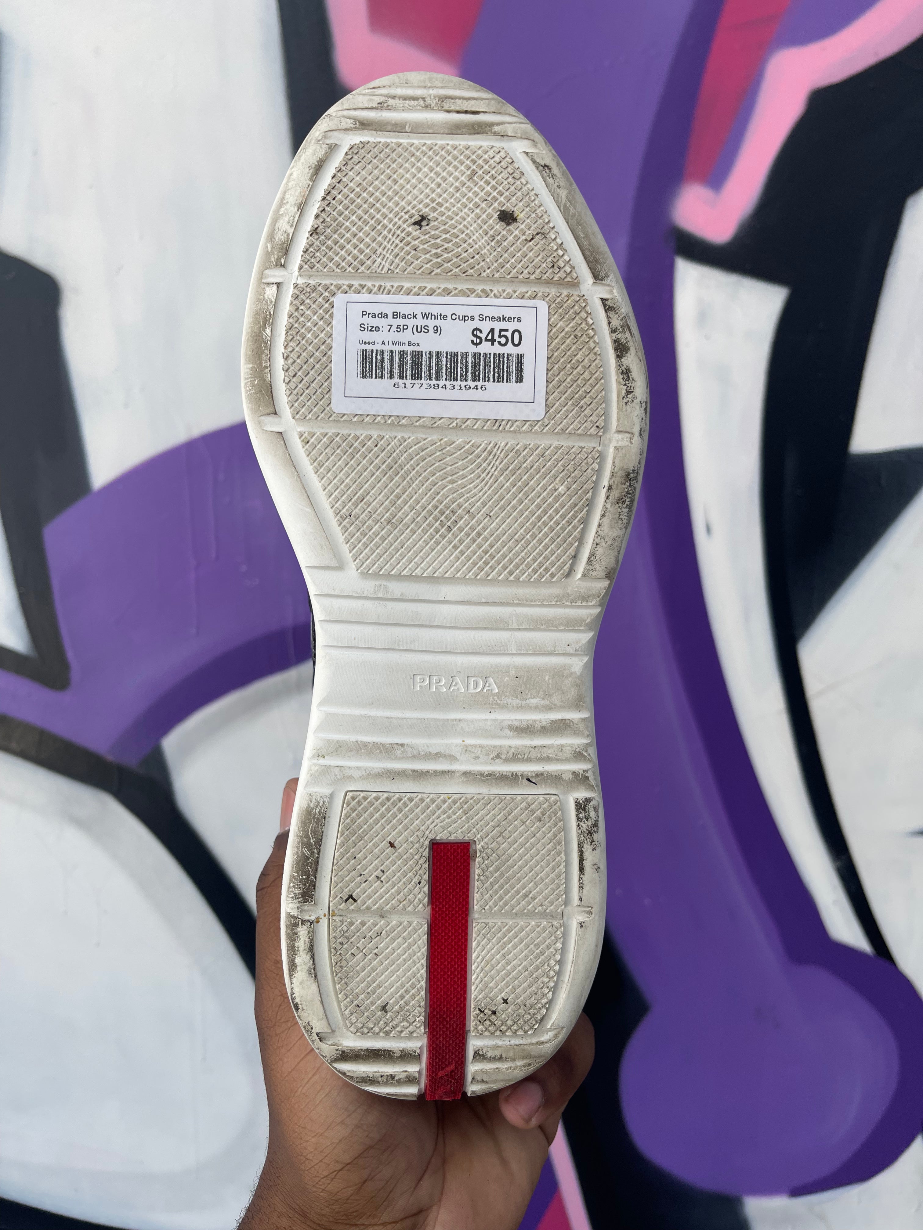 Prada Black White Cups Sneakers