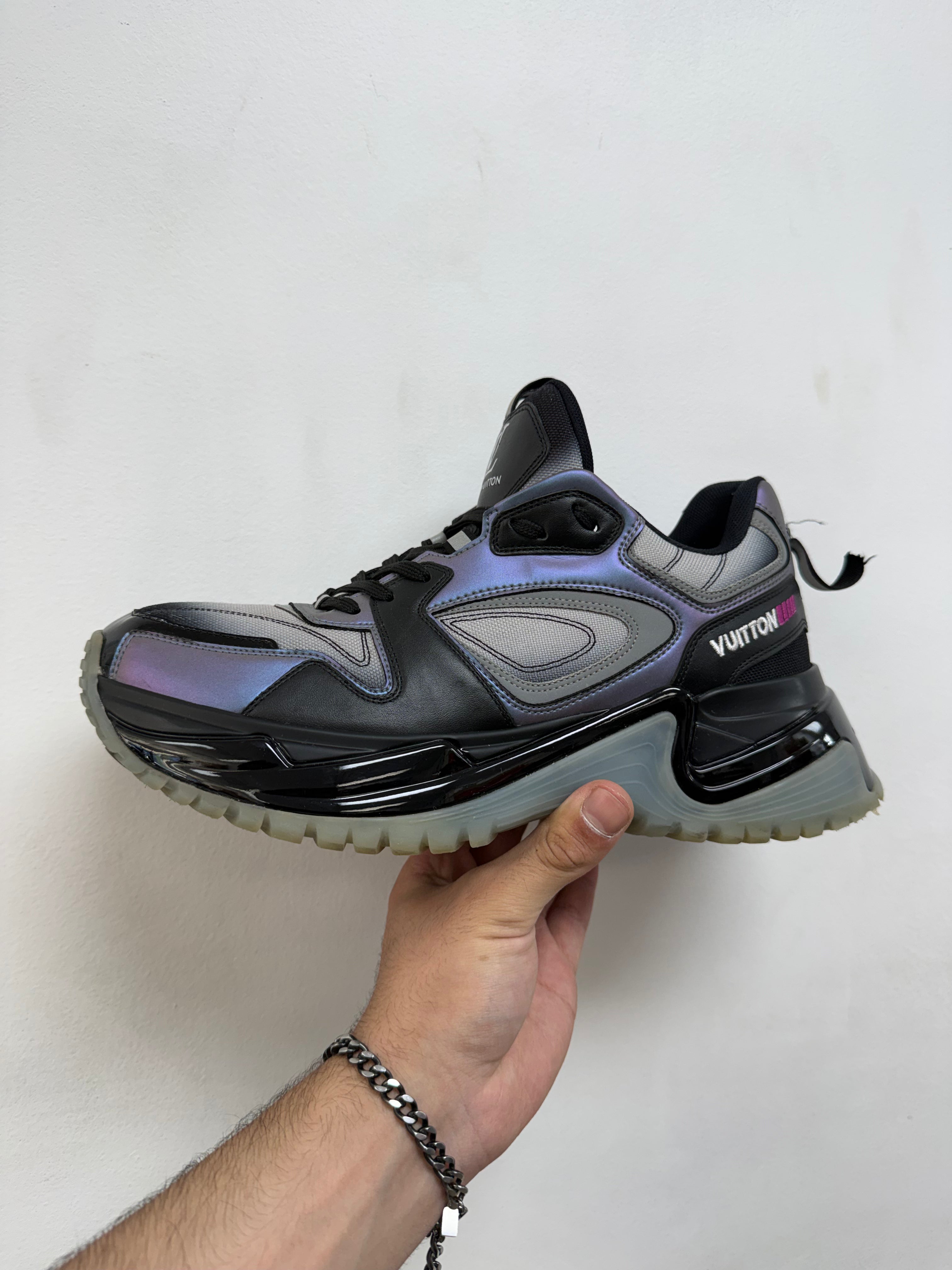 Louis Vuitton Black Iridescent Run Away Pulse Sneakers