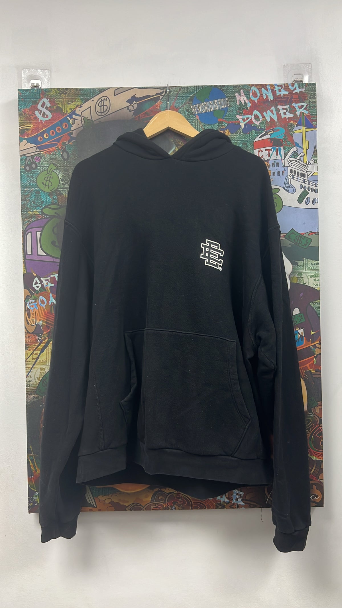 Eric Emanuel Black White Logo Hoodie