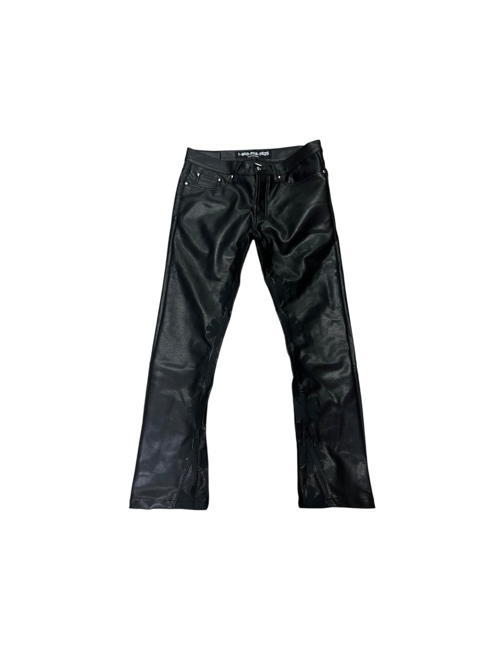 LOST SHDWS Tonal Leather Black Jeans
