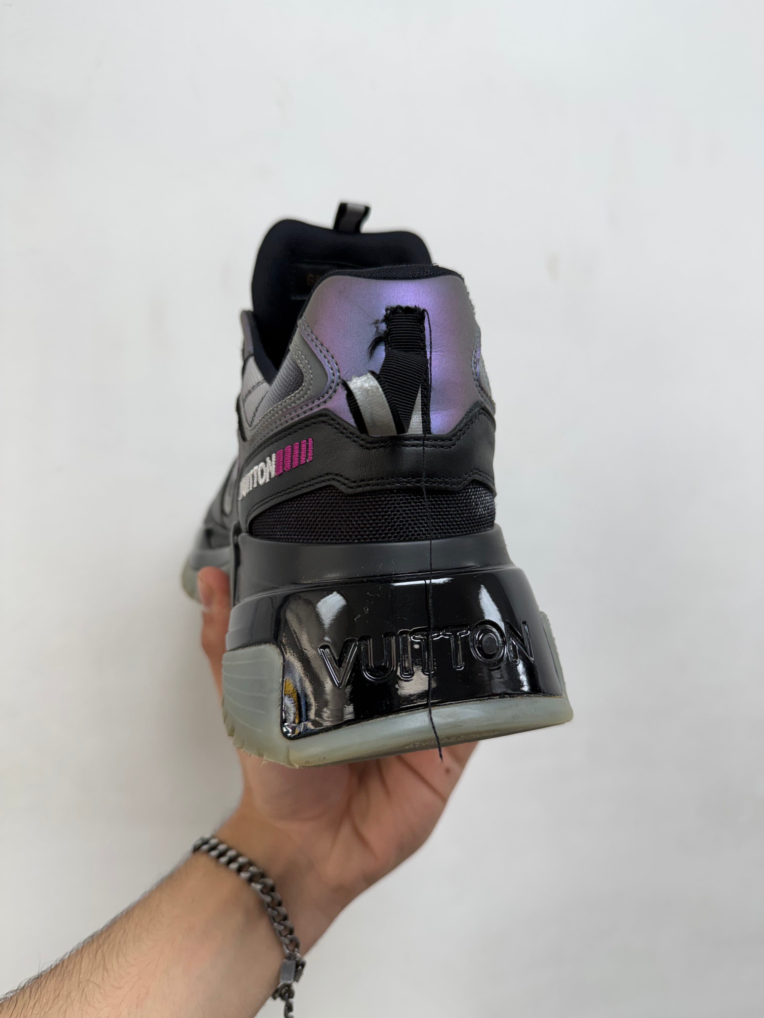 Louis Vuitton Black Iridescent Run Away Pulse Sneakers