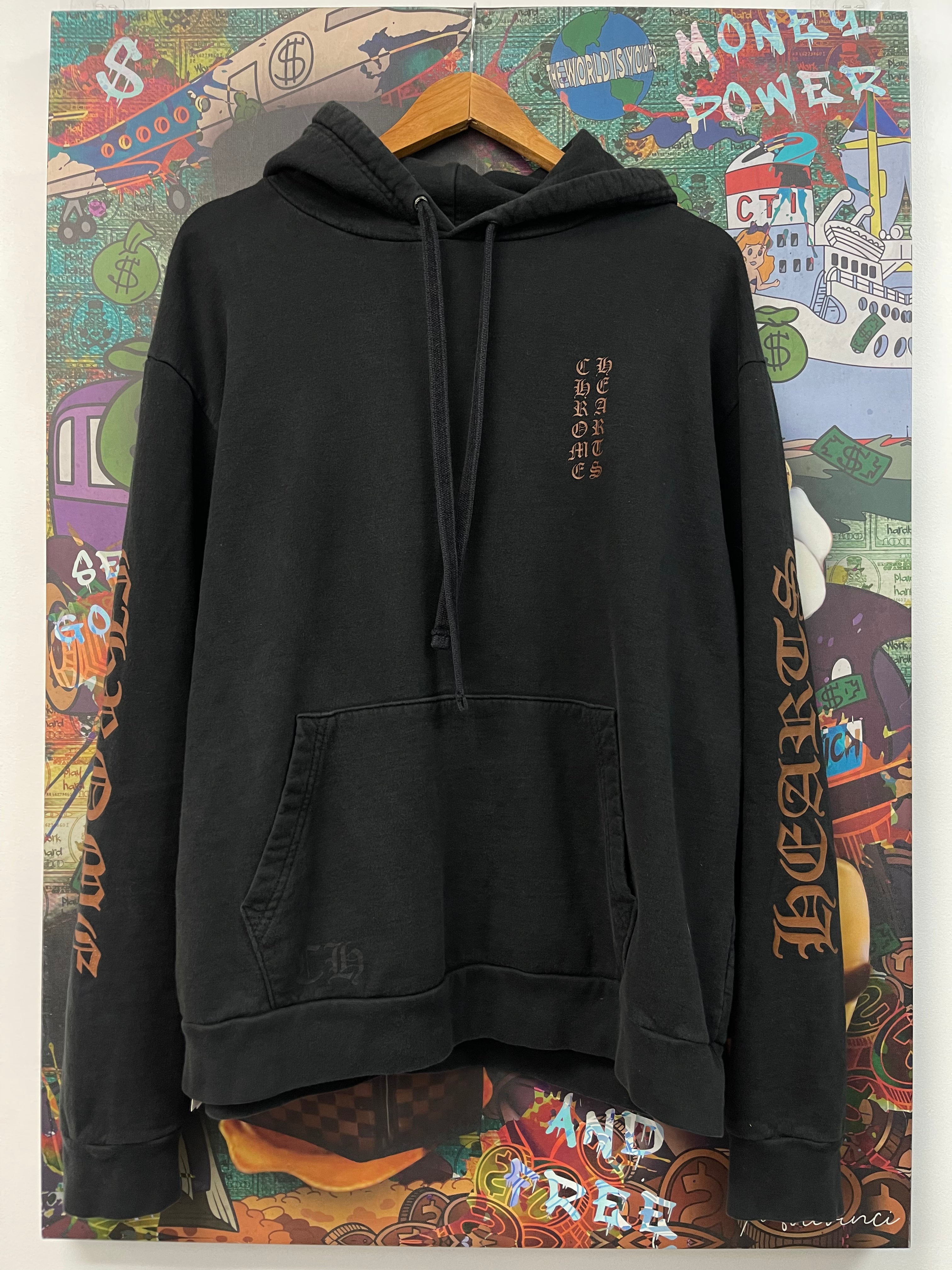 Chrome Hearts Black Brown Vertical Logo Hoodie
