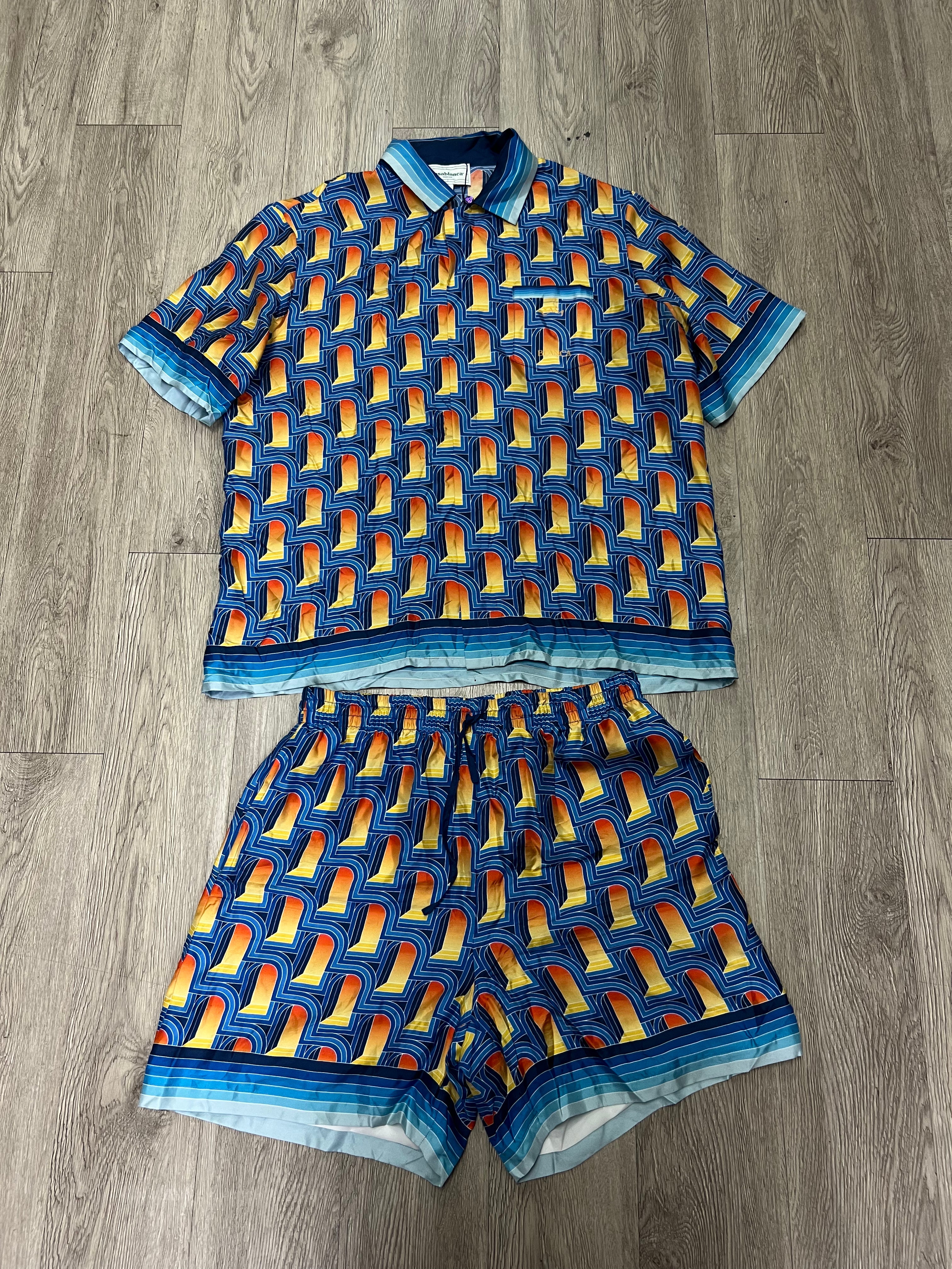 Casablanca Blue Orange Windows Silk Set