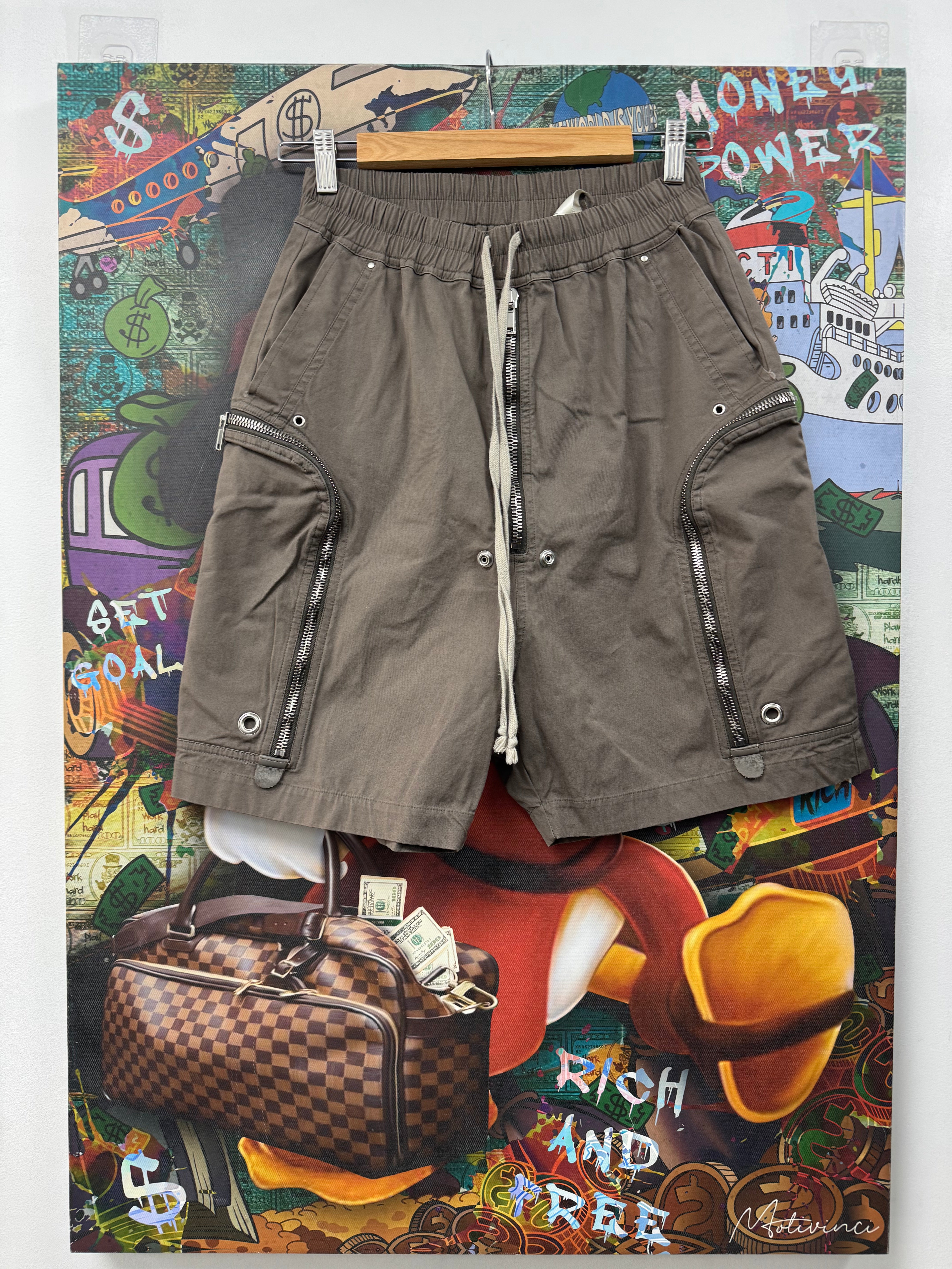 Rick Owens Dark Dust Bauhaus Cargo Shorts