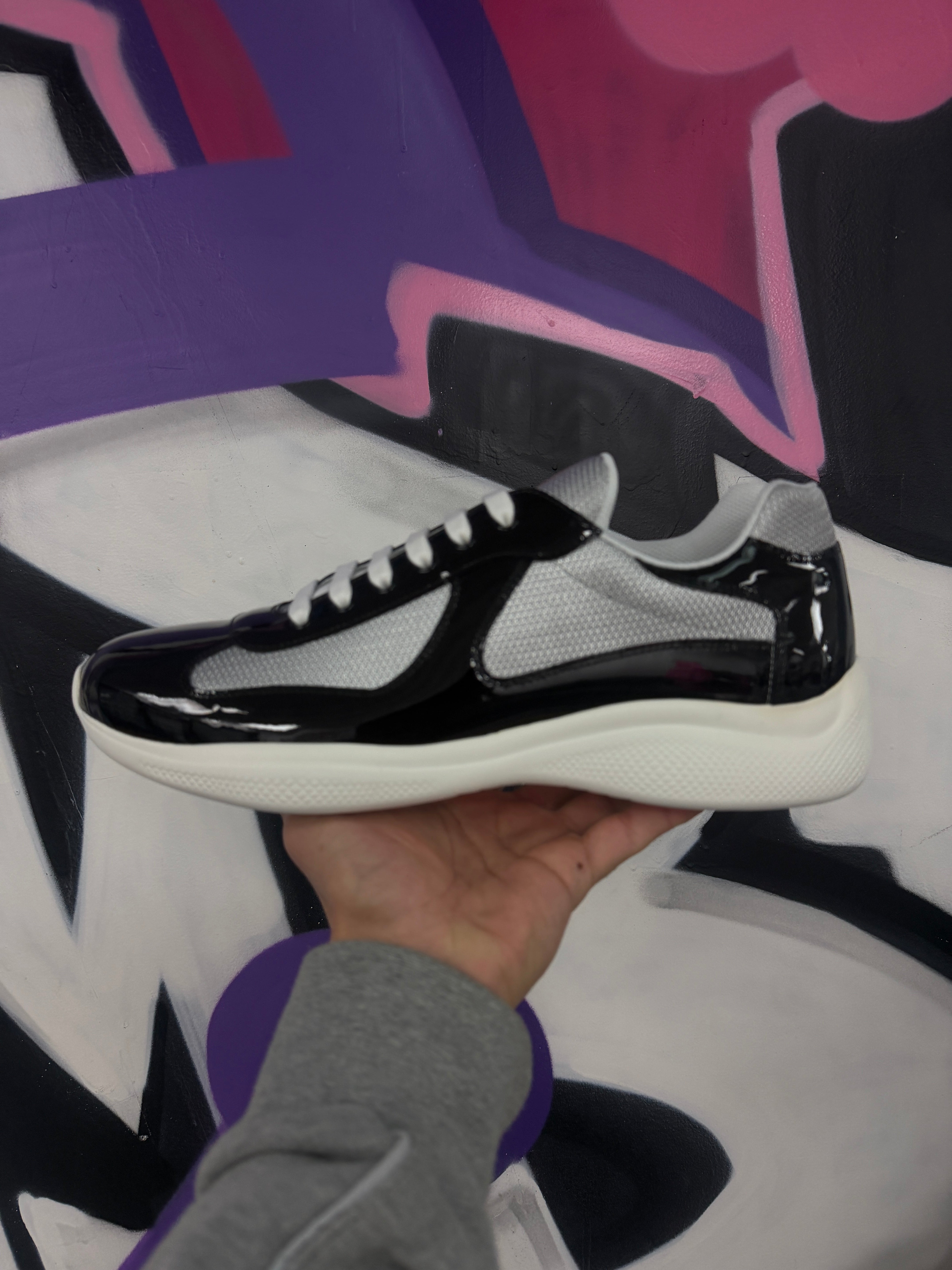 Prada Black White Cup Sneakers