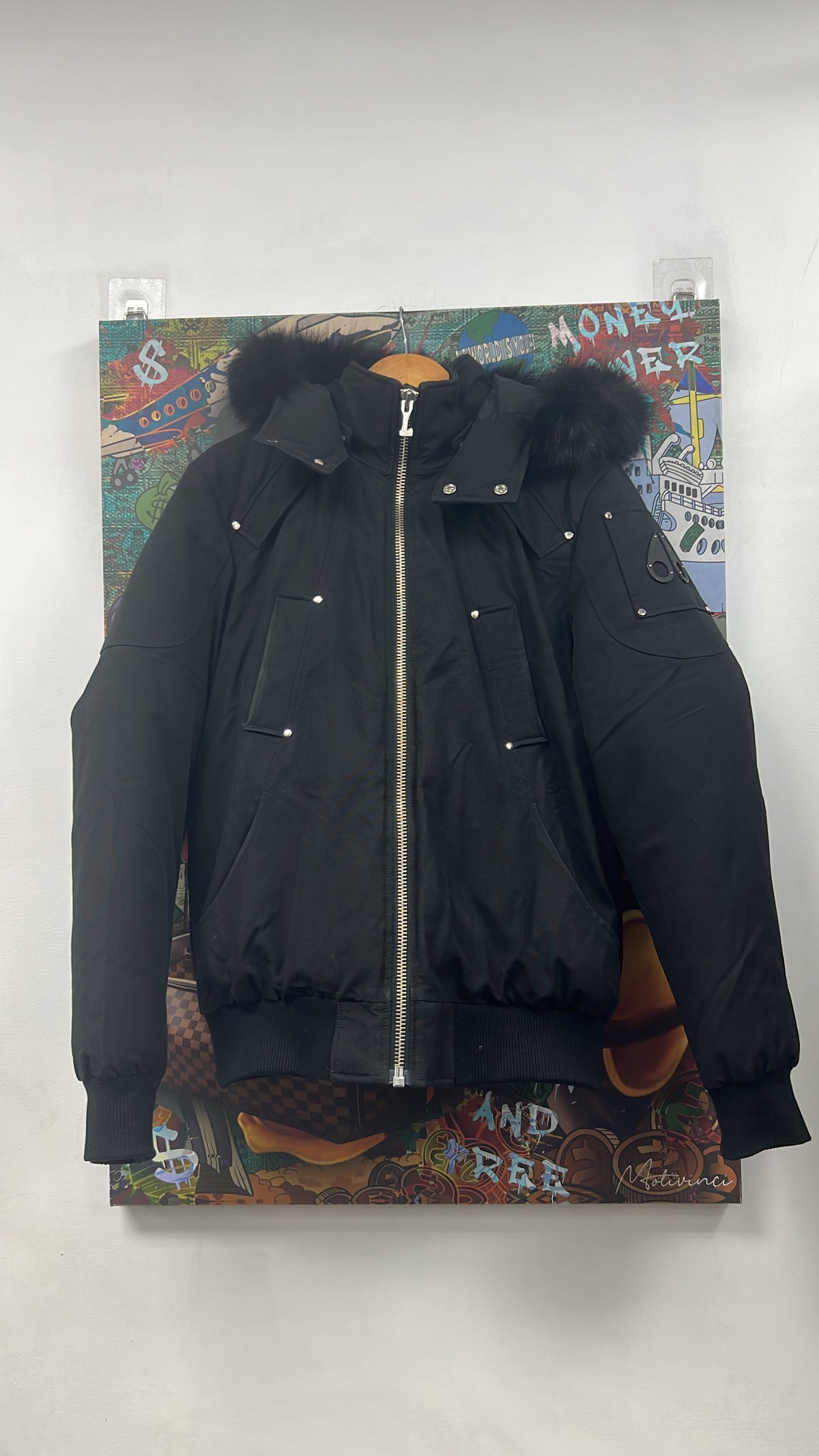 Moose Knuckles Black Fur Parka Jacket