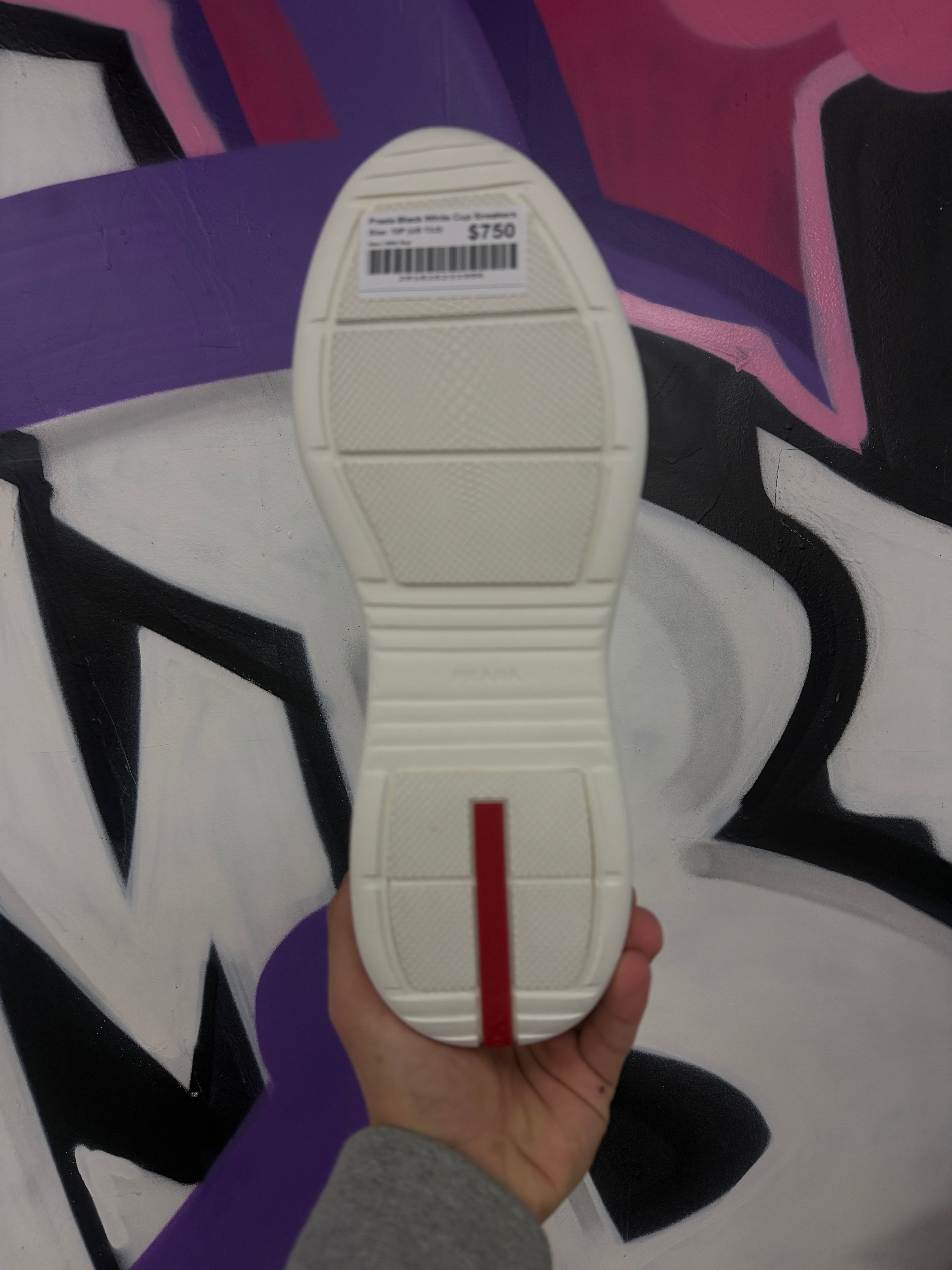 Prada Black White Cup Sneakers