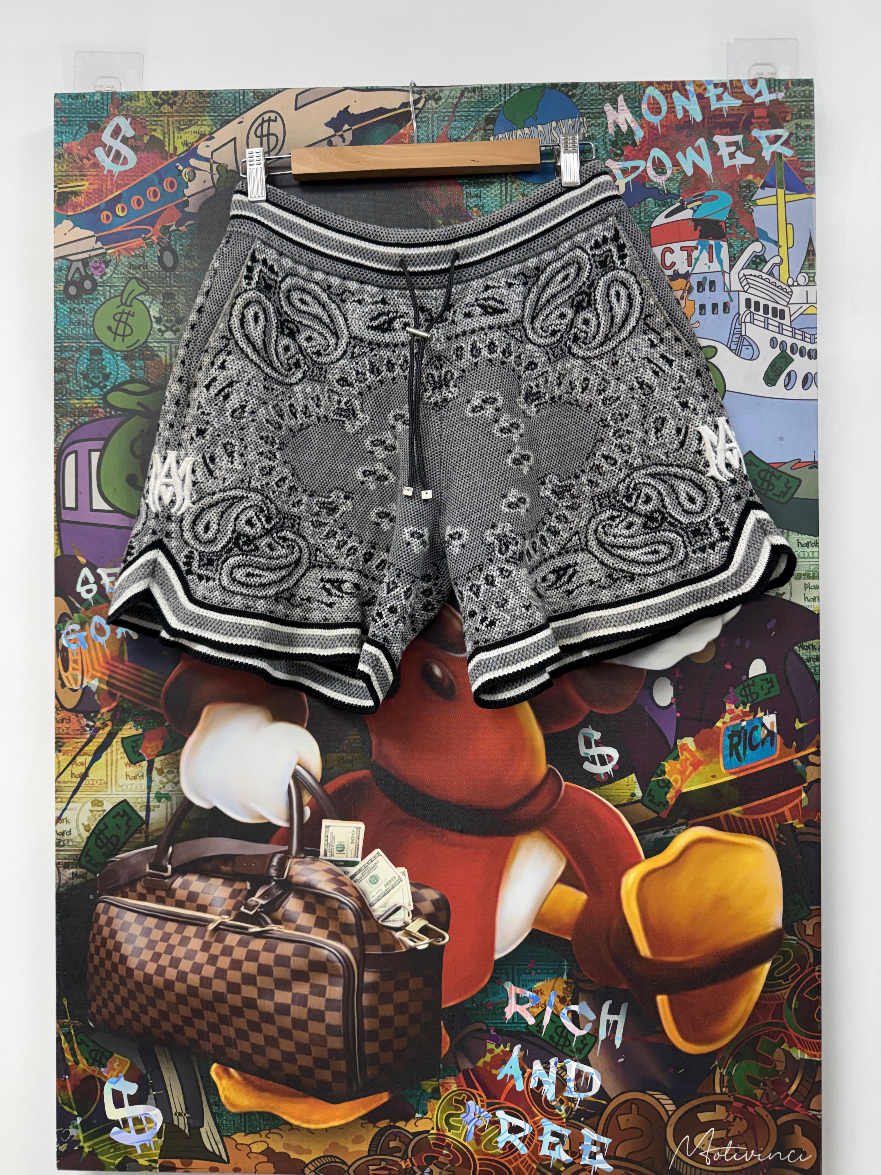 Amiri Grey Bandana B-Ball Shorts