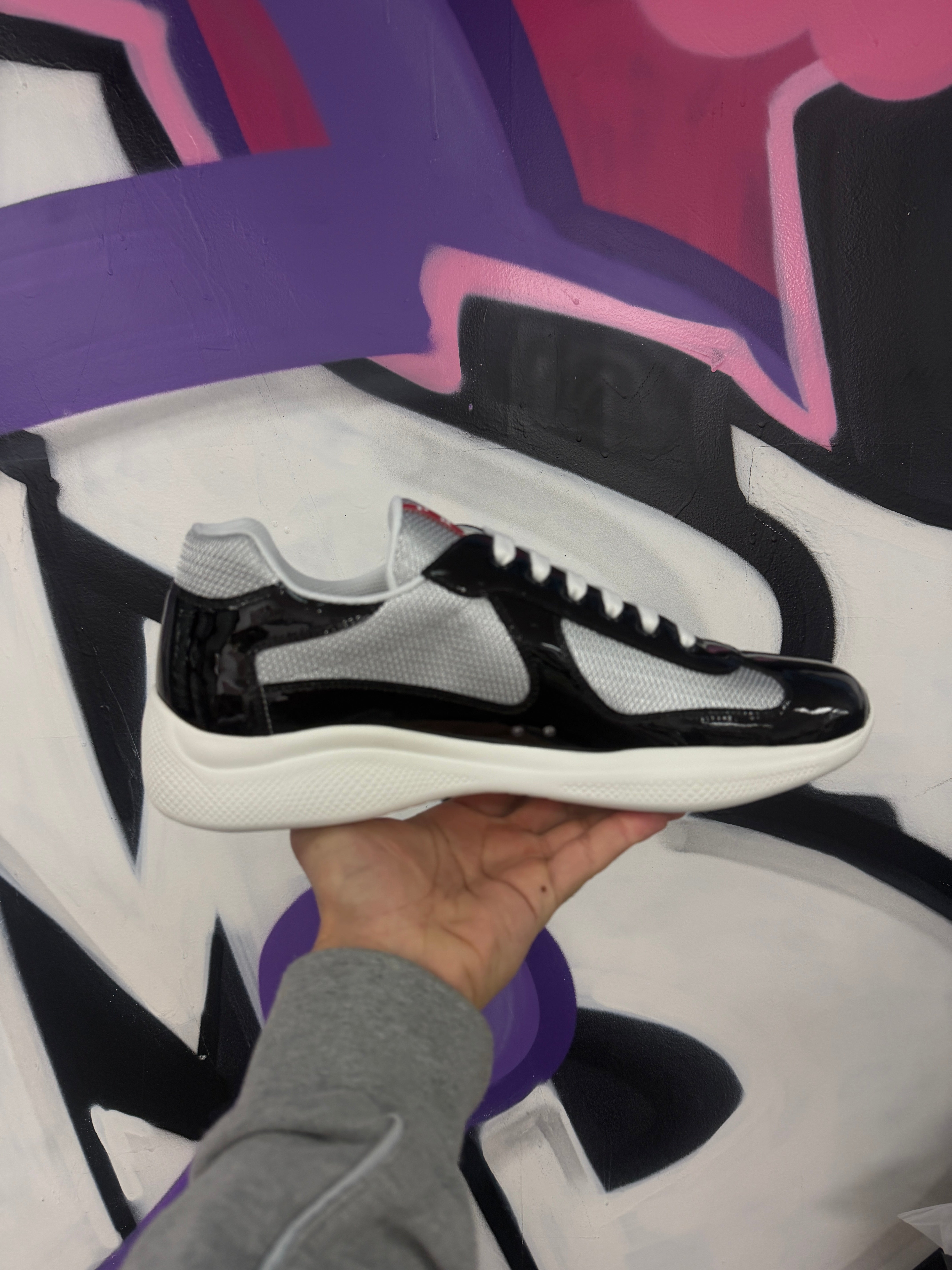 Prada Black White Cup Sneakers