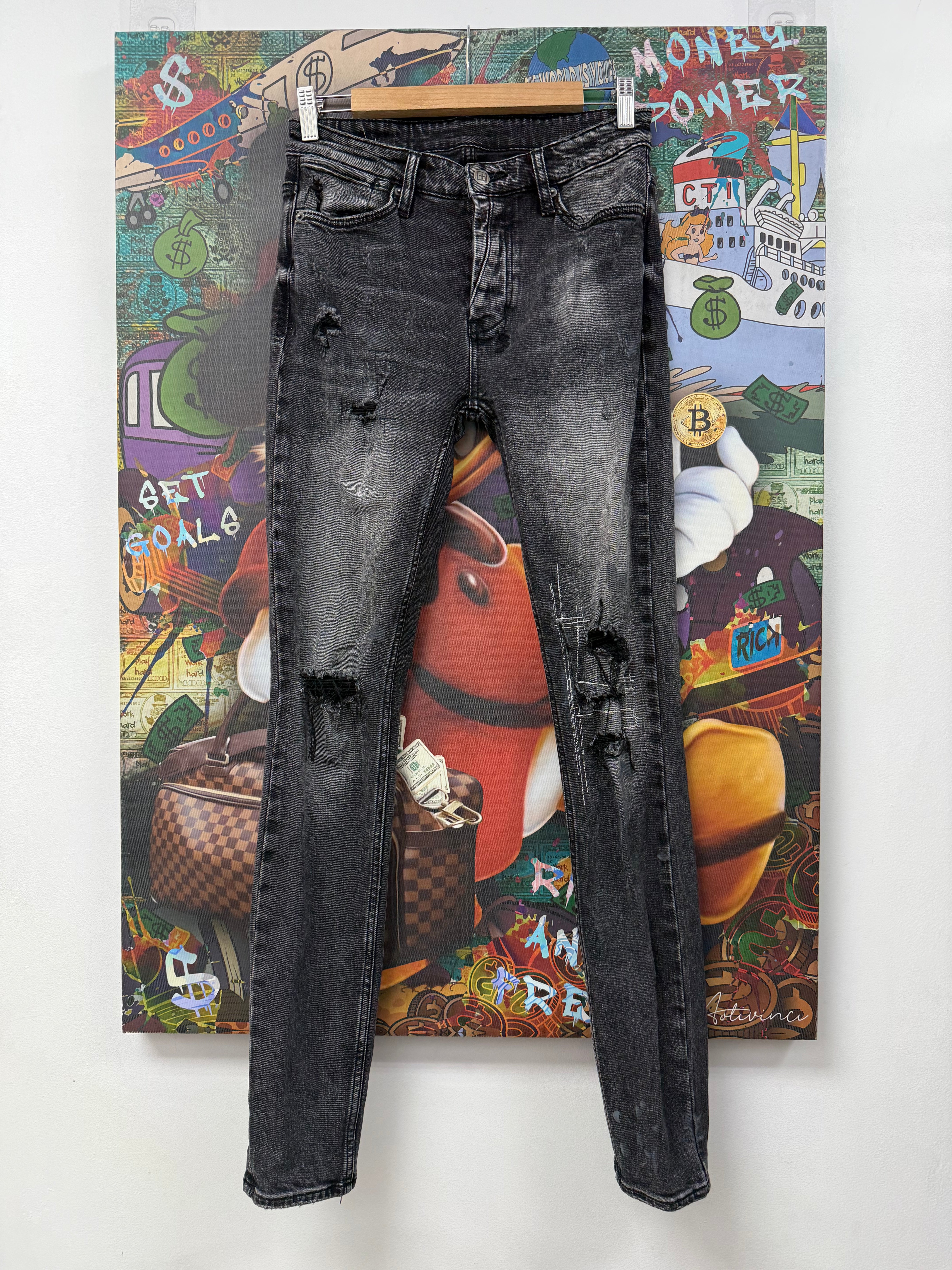 Ksubi Black Wash Stitch Jeans