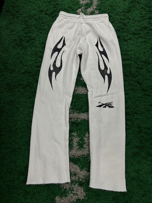 Hellstar Mini Logo Flare Sweats White  Large New