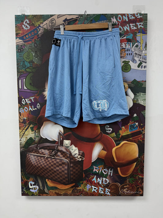 Chrome Hearts Blue Mesh Shorts Used Large N/A