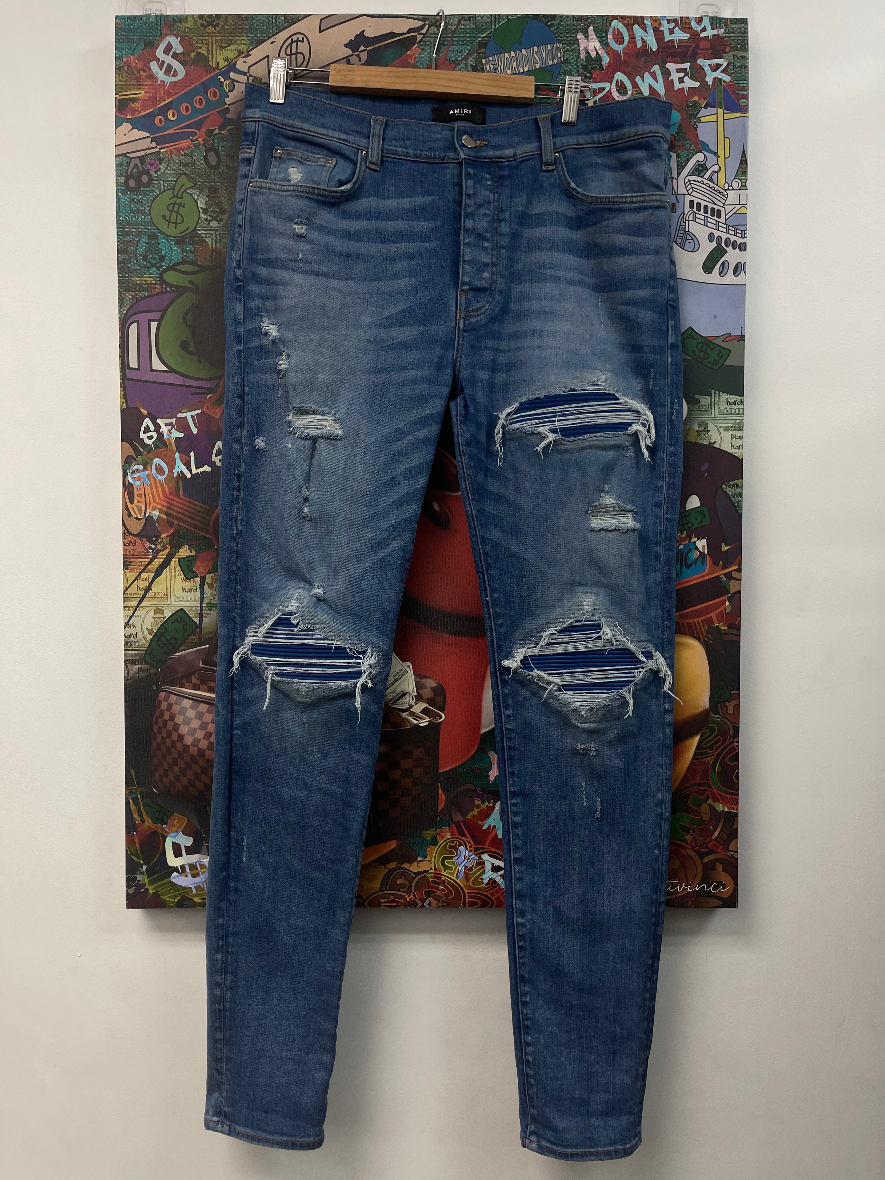 Amiri Light Wash Blue Patch MX1 Jeans