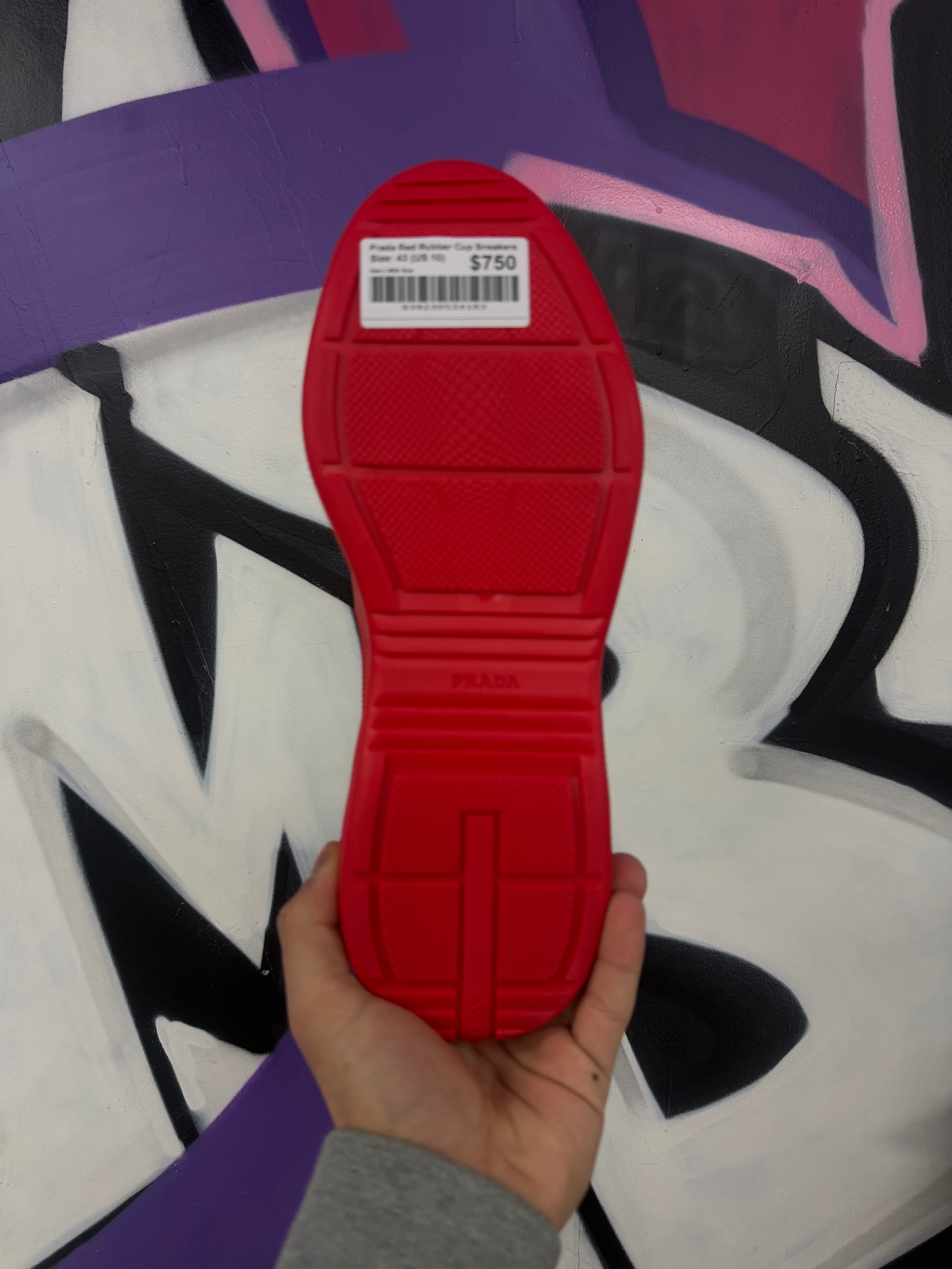 Prada Red Rubber Cup Sneakers