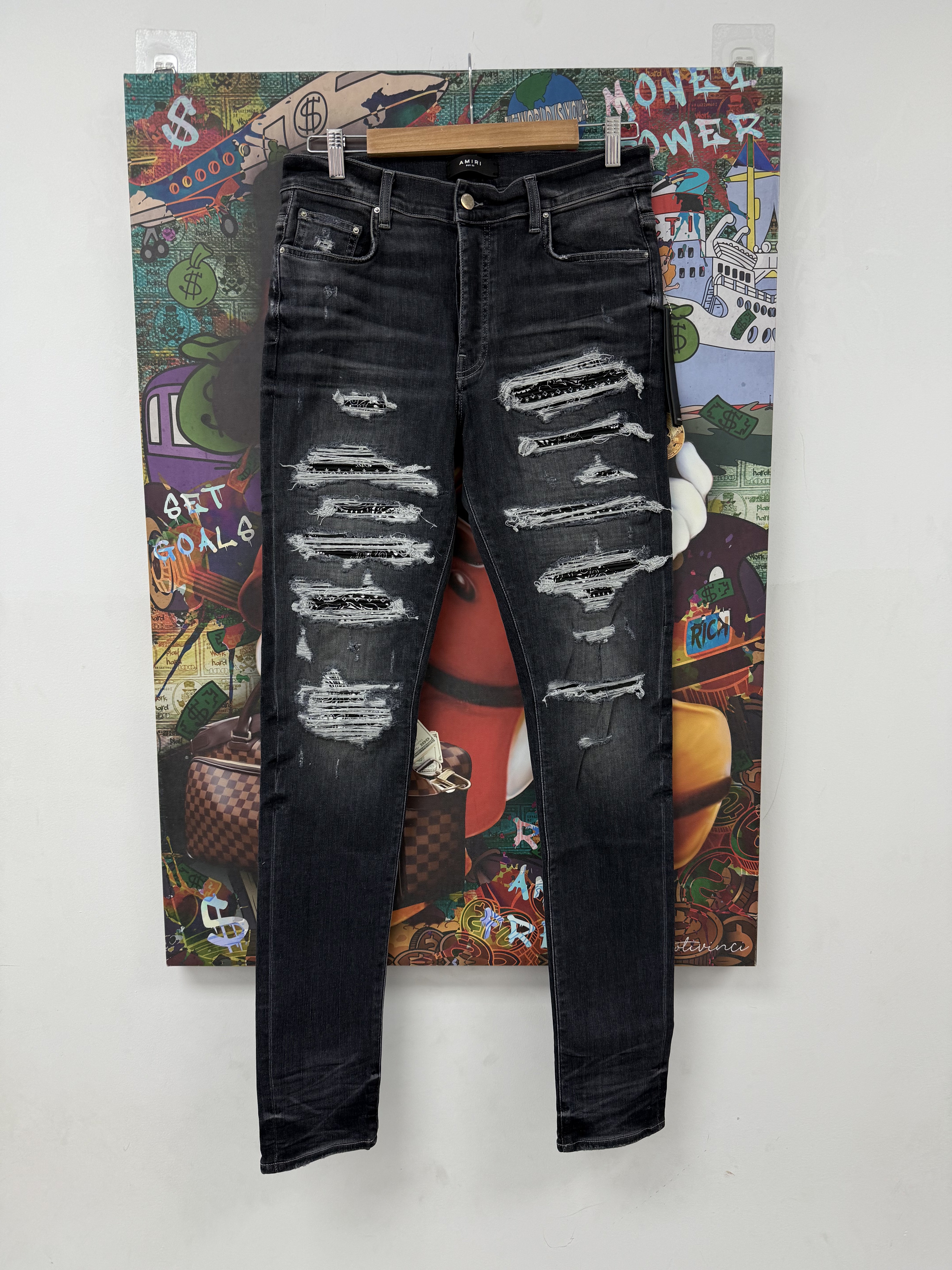 Amiri Thrasher "Grey Bandana" Black Jeans