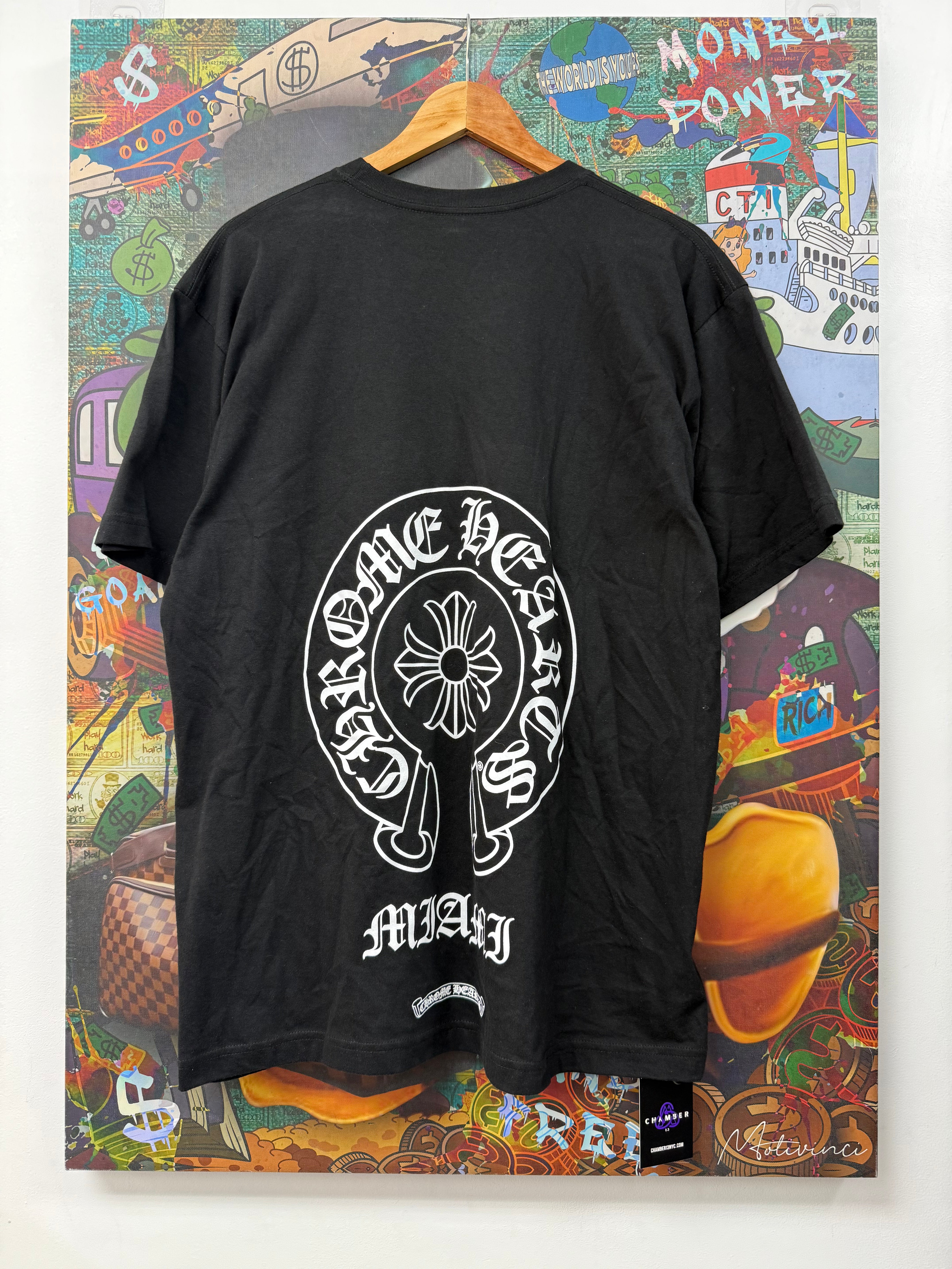 Chrome  Hearts Black Miami Horseshoe Tee