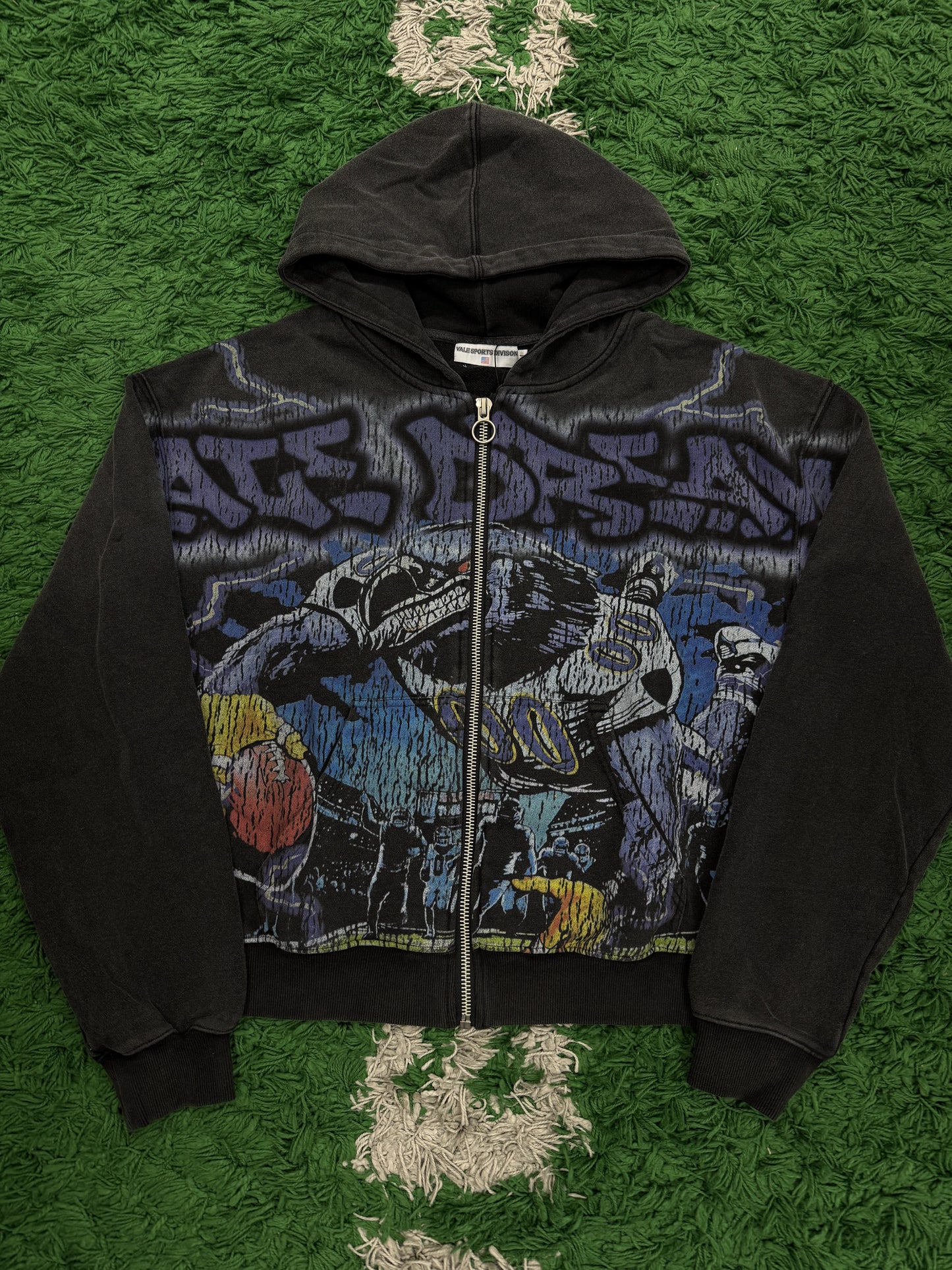 Vale Ravens Zip Up Black New (S-XL)