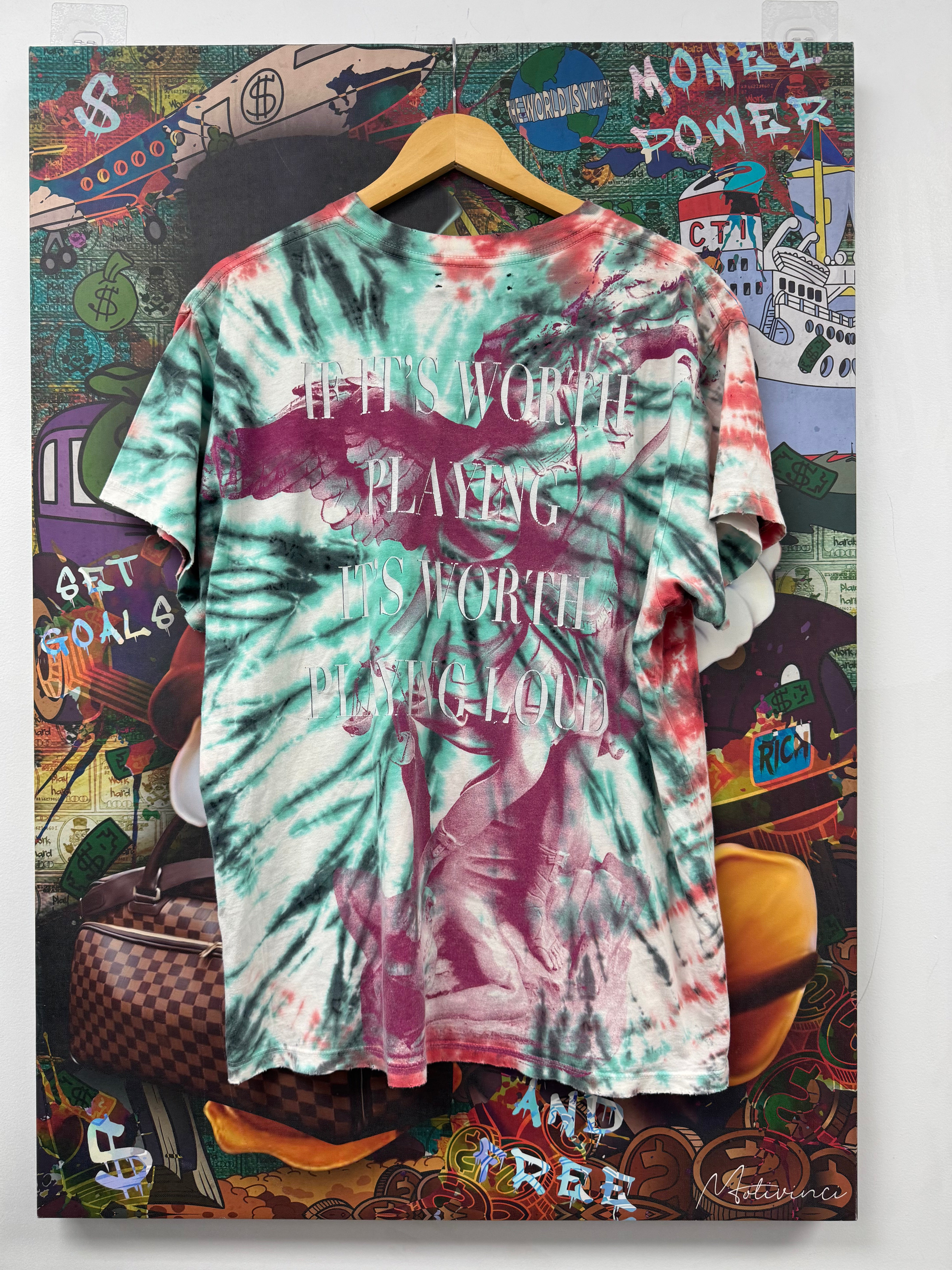 Amiri Tie Dye Skull Tee Used Medium