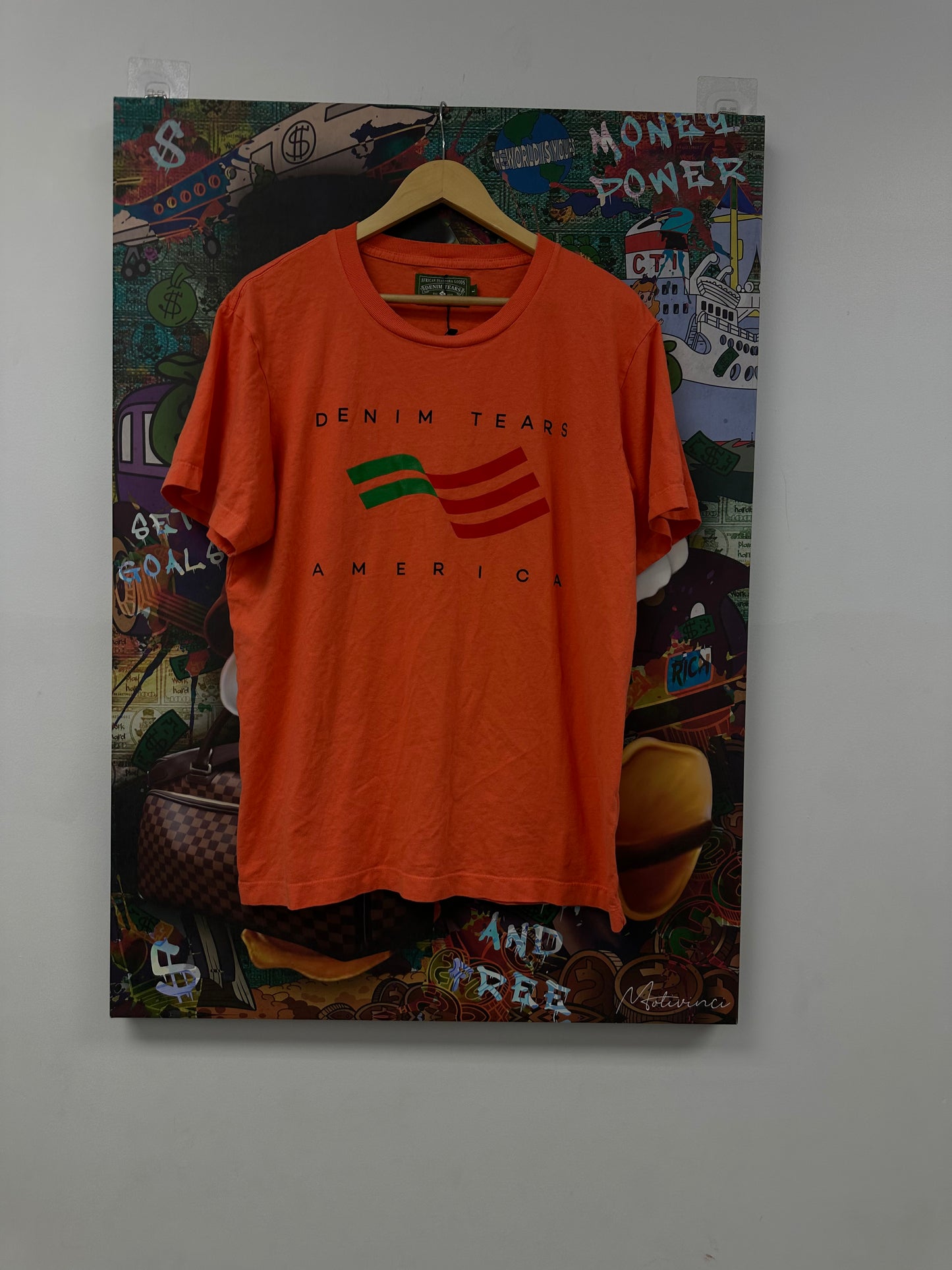 Denim Tears America Tee Orange Used Large