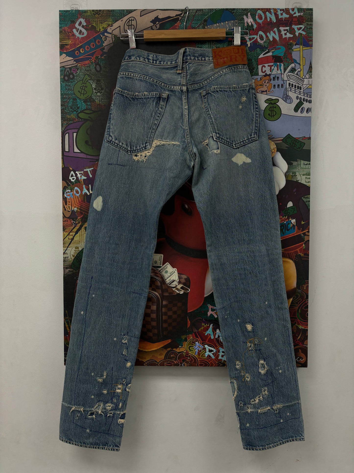 Kapital Kountry Distressed Denim Light Wash Used 33 N/A