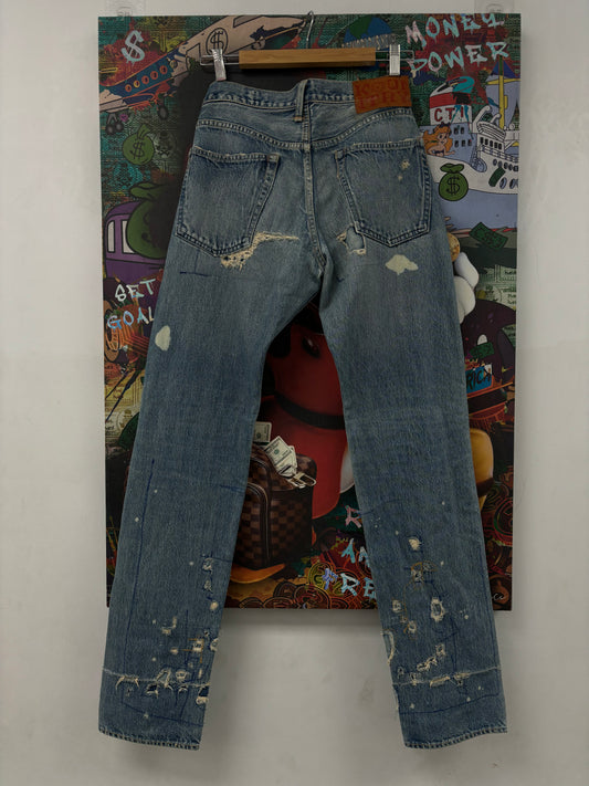 Kapital Kountry Distressed Denim Light Wash Used 33 N/A