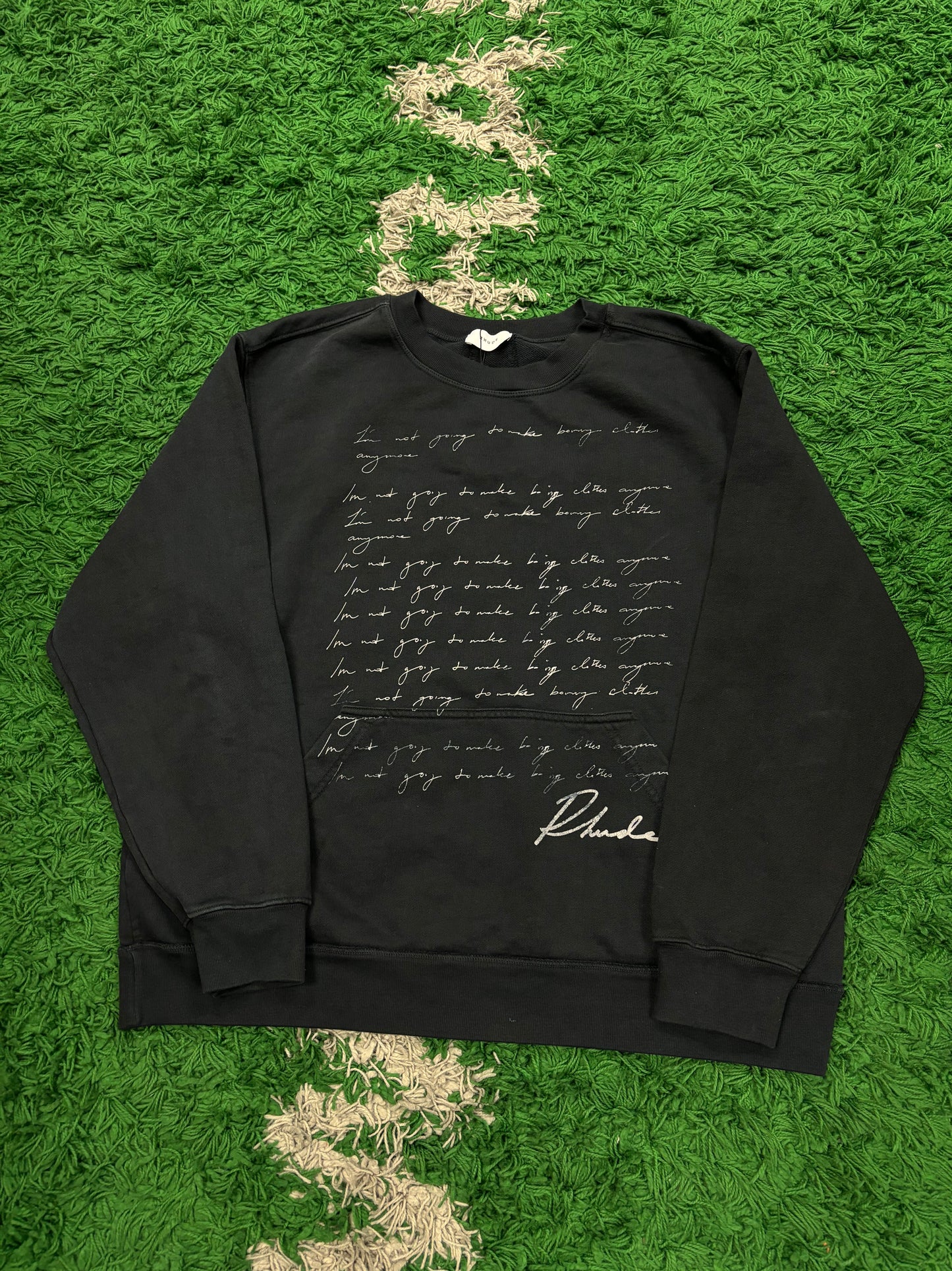 Rhude Script Crewneck Navy Used Medium