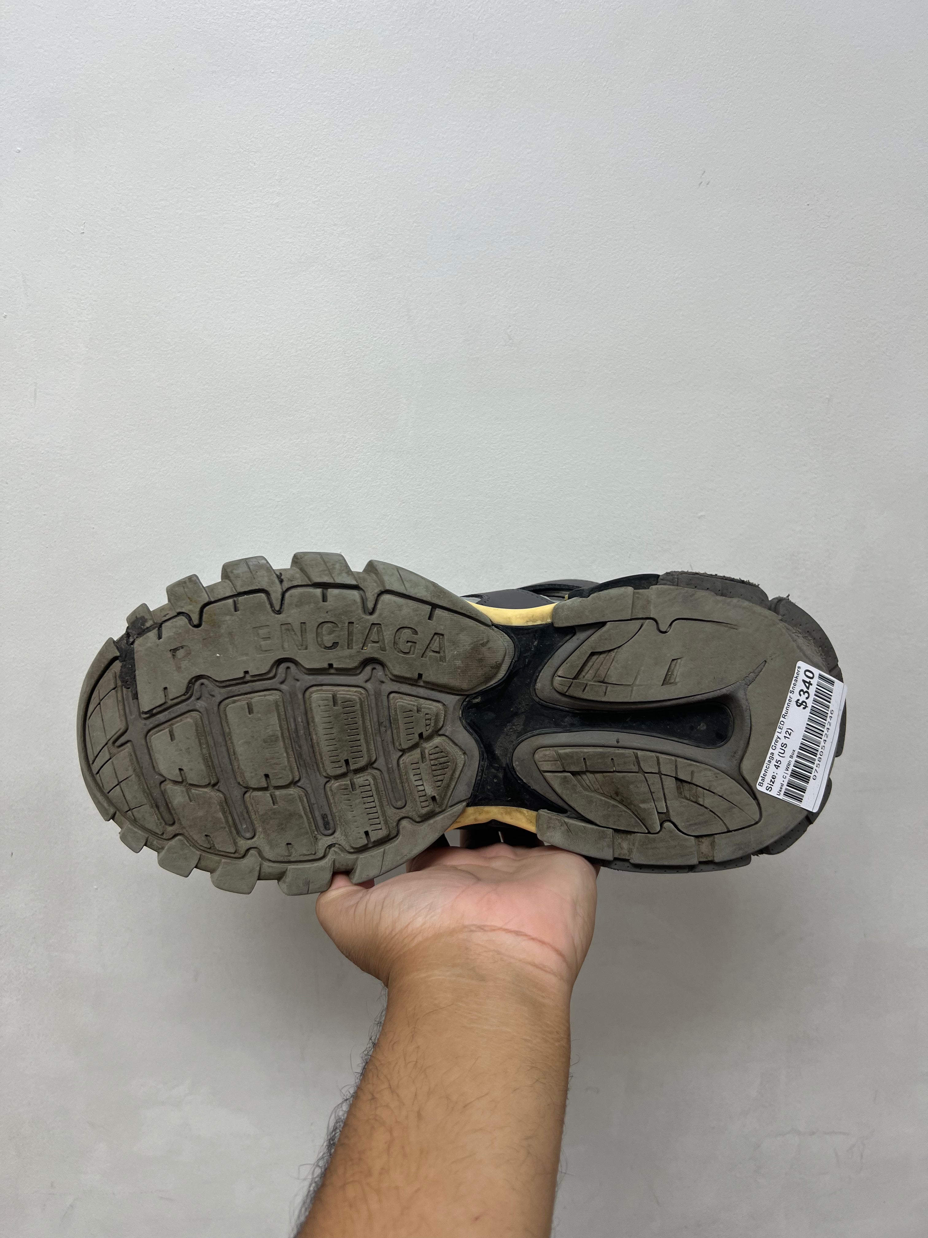 Balenciaga Grey LED Runner Sneakers