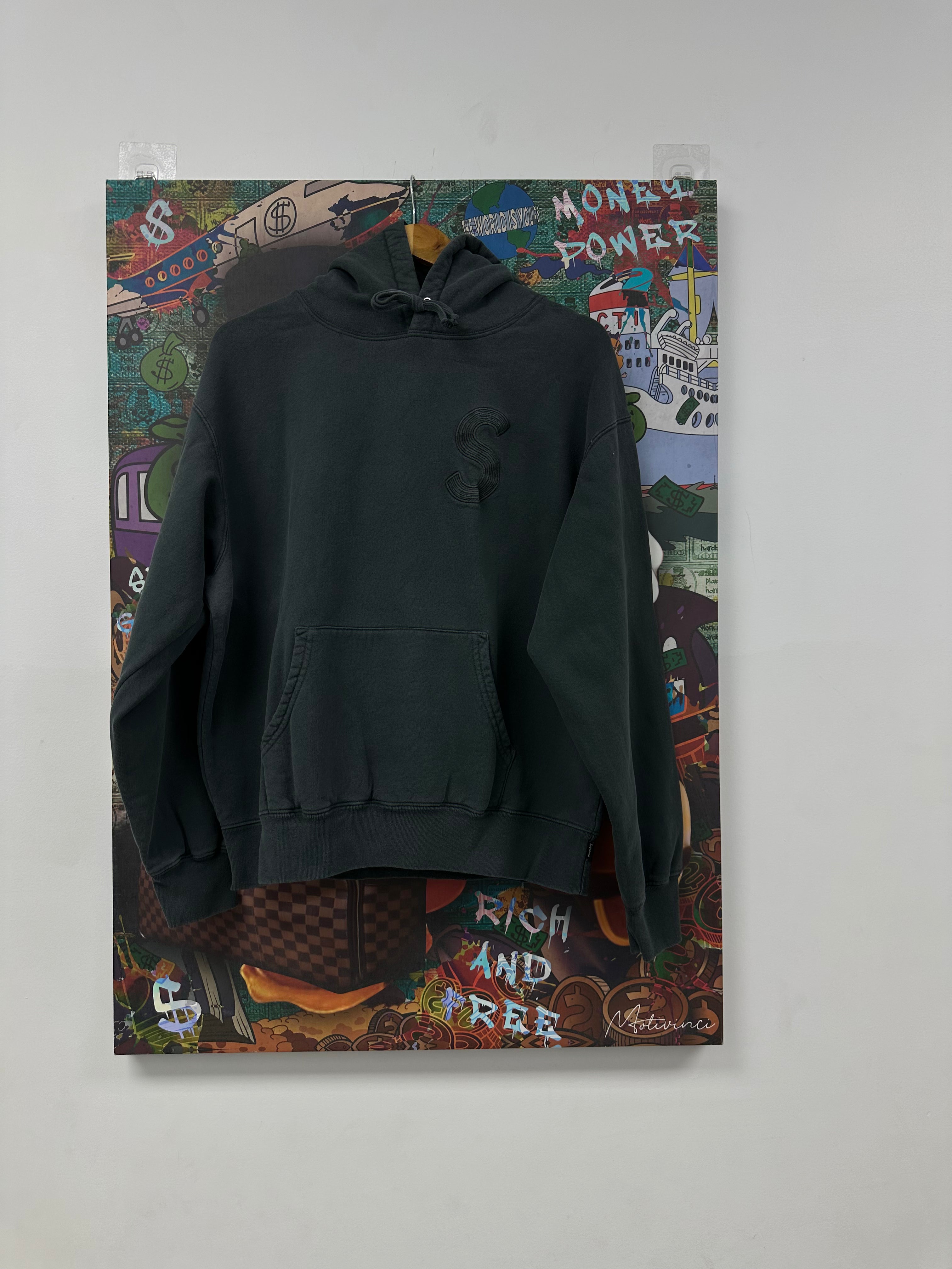 Supreme Hoodie Black Black S Logo New Large