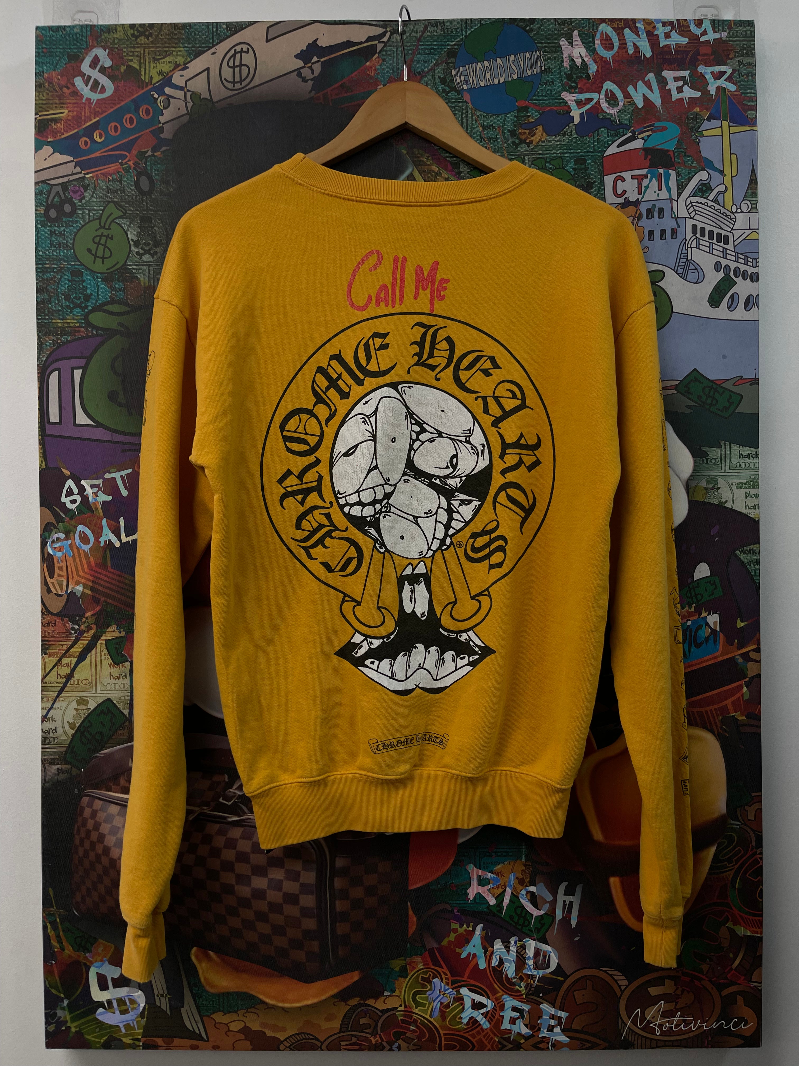 Chrome Hearts Matty Boy Yellow Call Me Crewneck