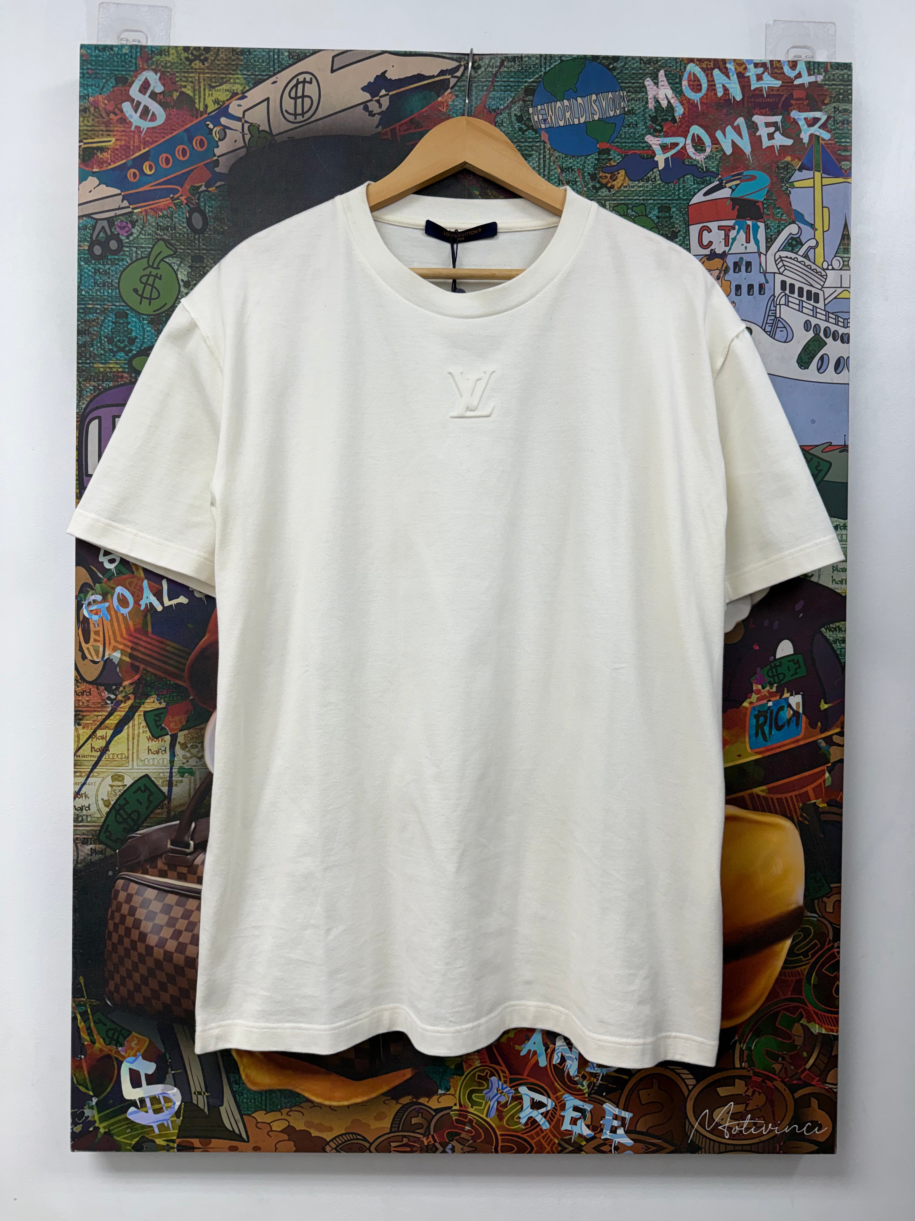 Louis Vuitton White Embossed Tee