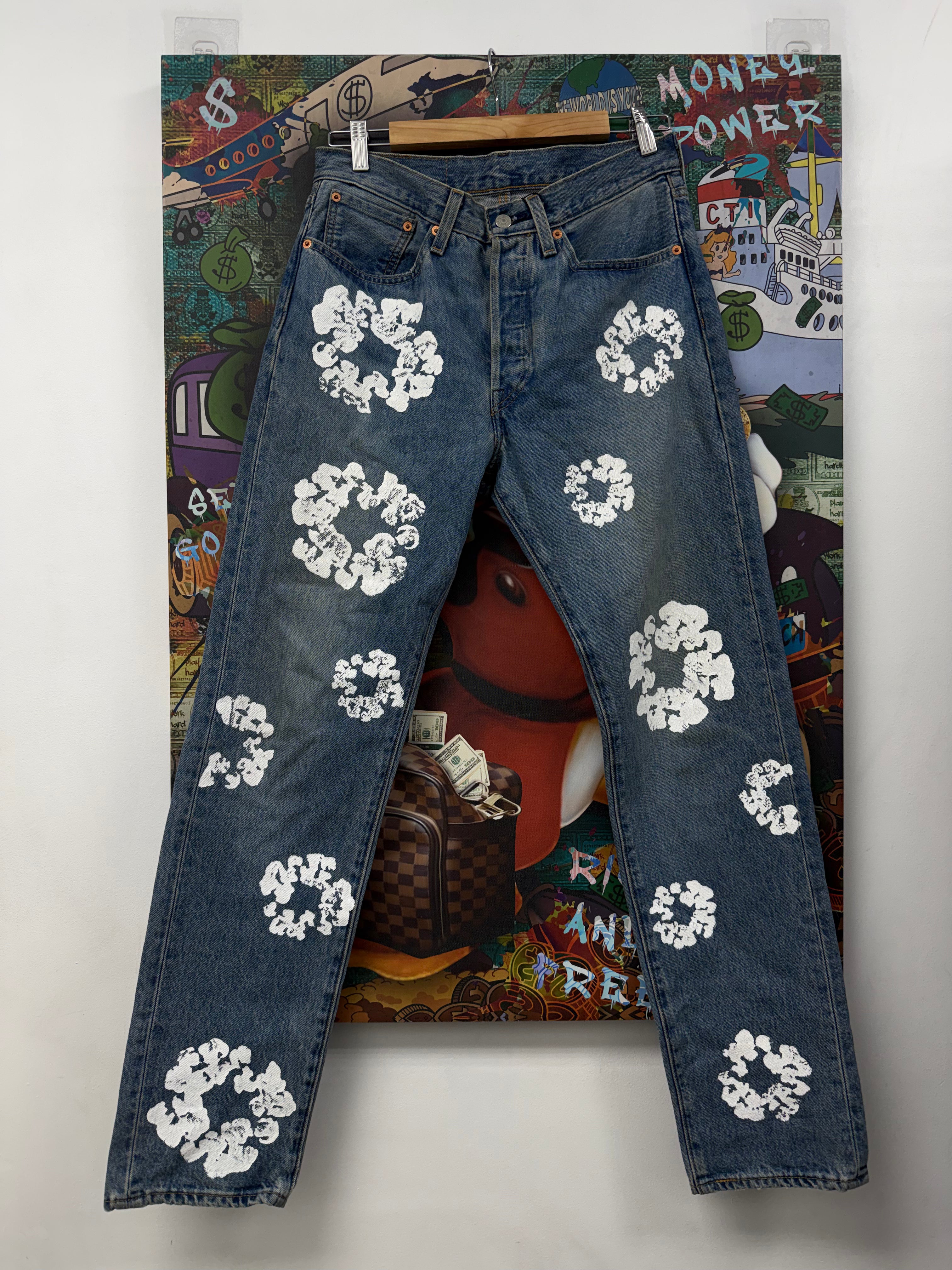 Denim Tears Light Wash Cotton Wreath Jeans