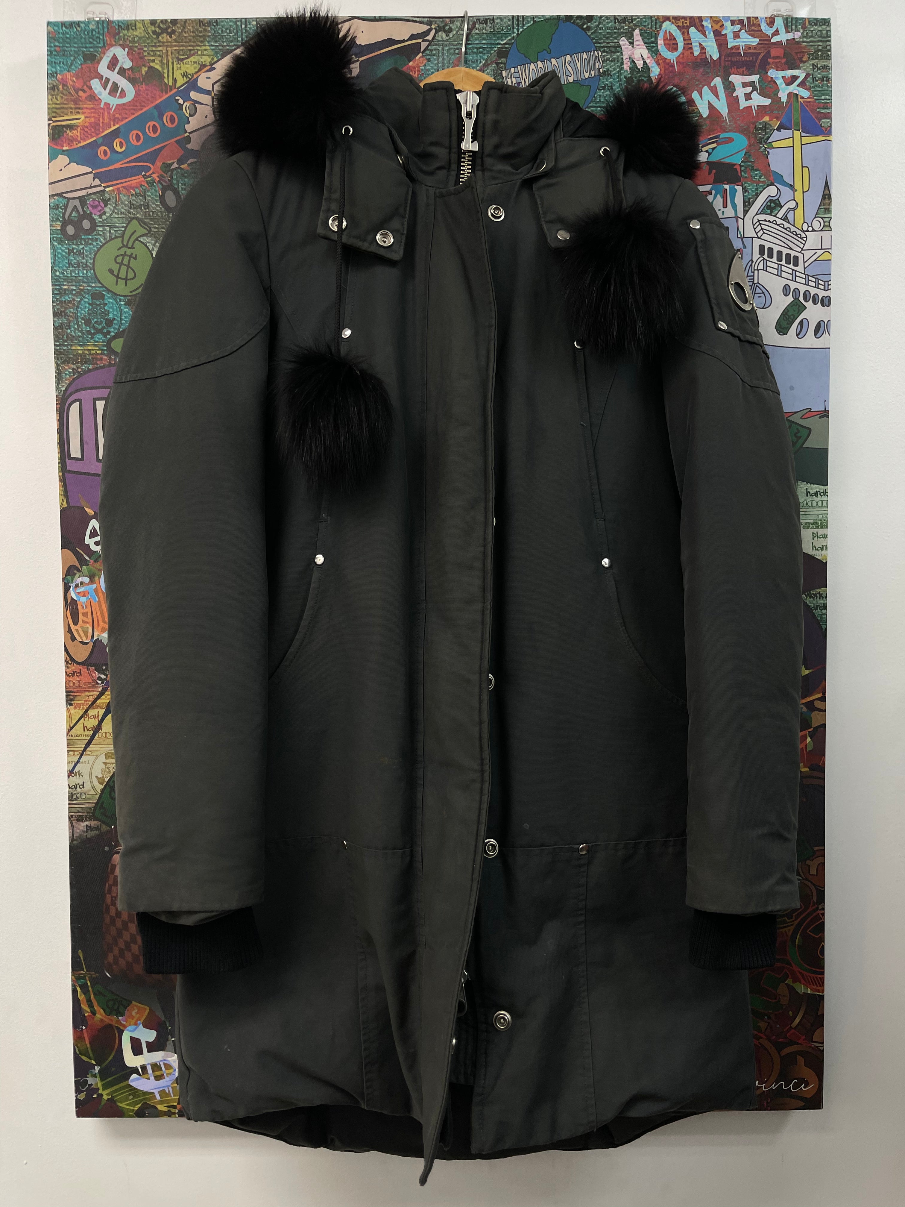 Moose Knuckles Grey Black Fur Parka (Women's) Jacket