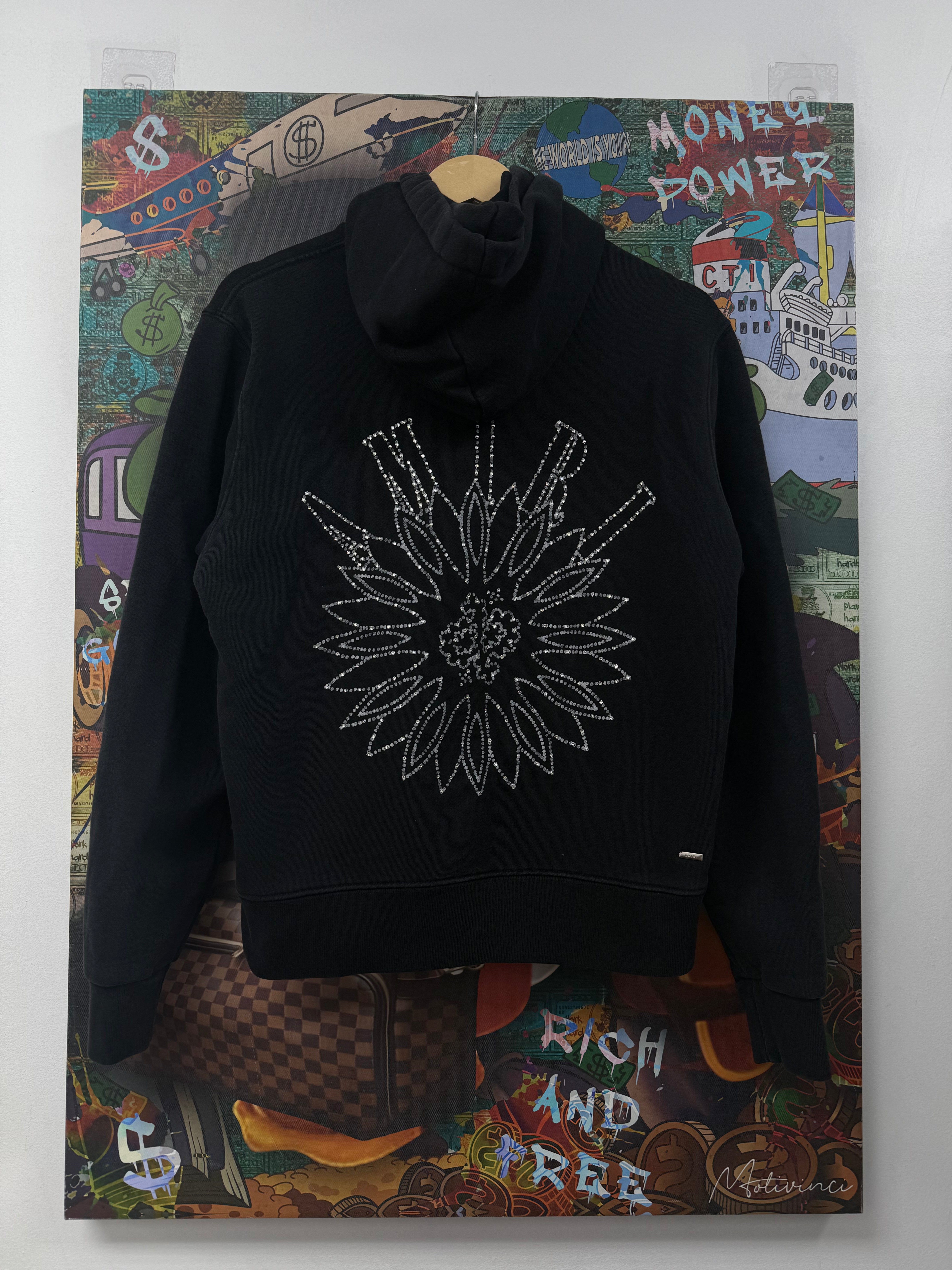 Amiri Black Crystal Ball Rhinestone Hoodie