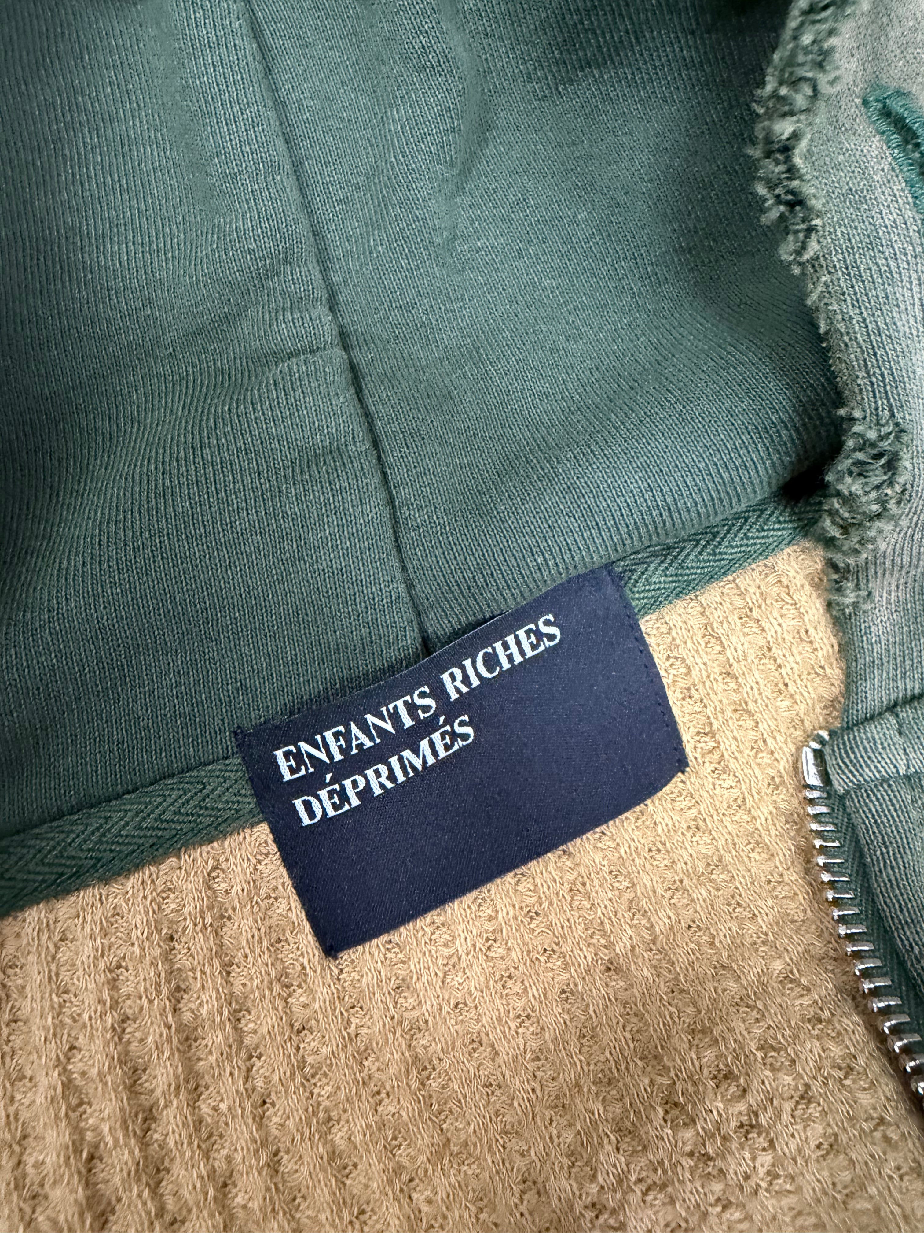 ENFANTS RICHES DÉPRIMÉS Green Two Wars Zip Up Hoodie