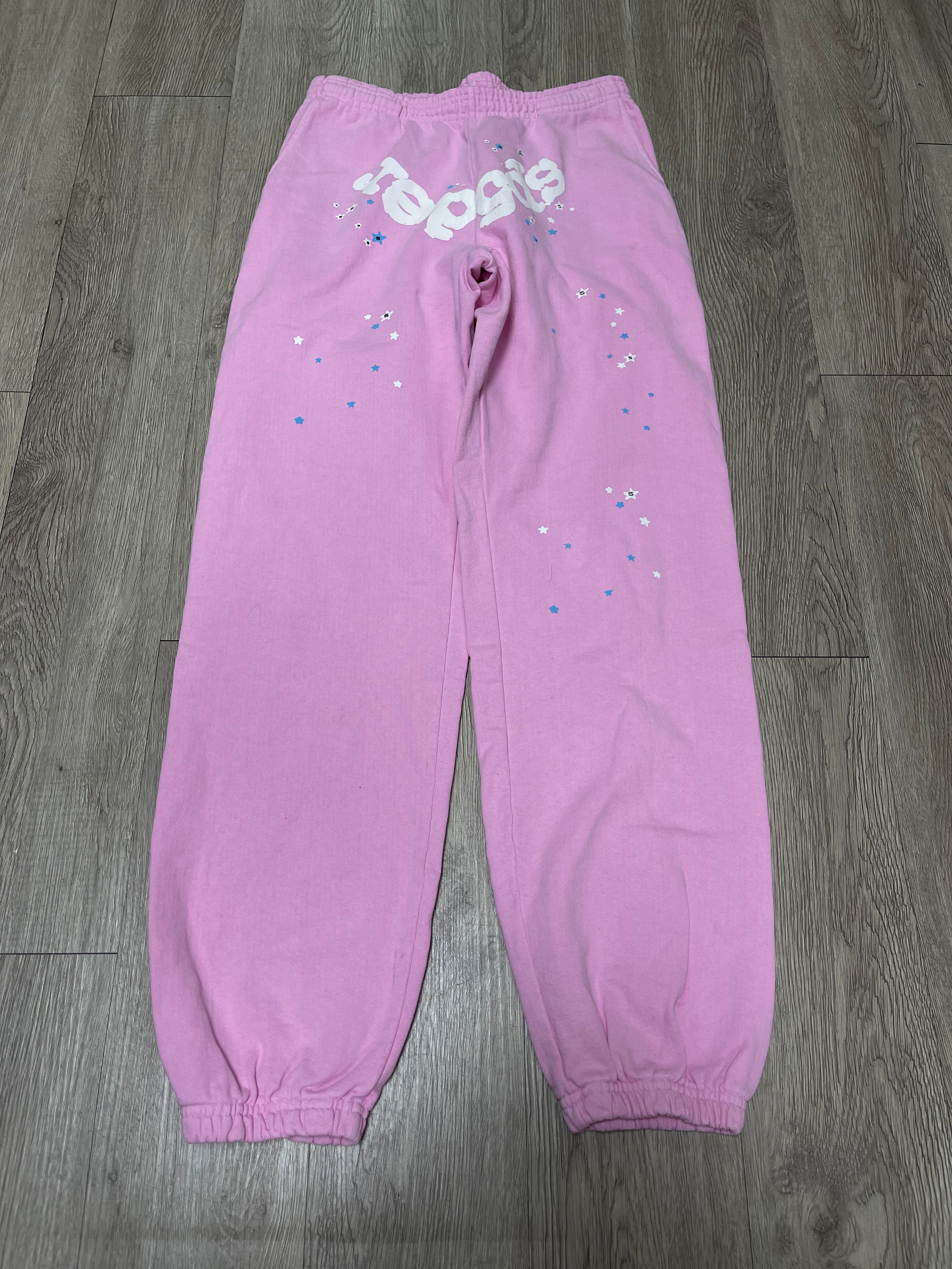 Sp5der Pink Web Sweats