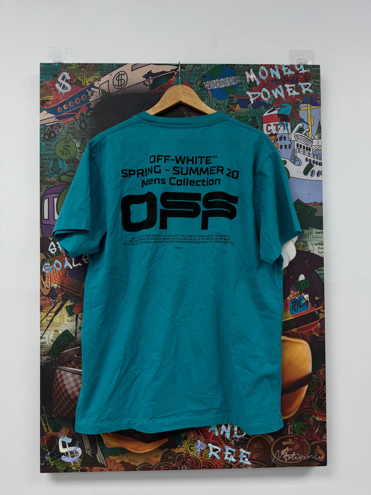 Off White Tee Teal Used XS N/A