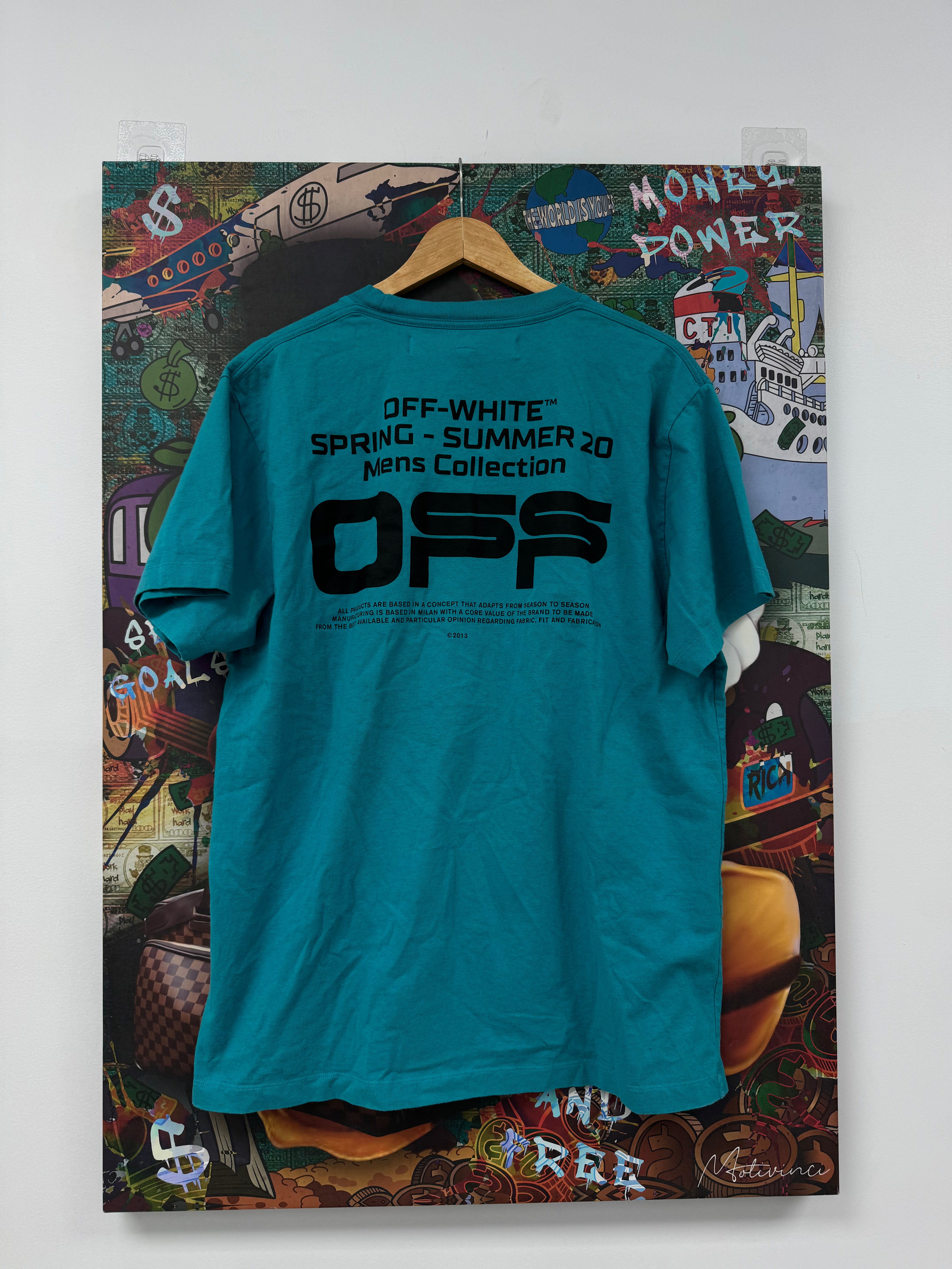 Off White Tee Teal Used XS