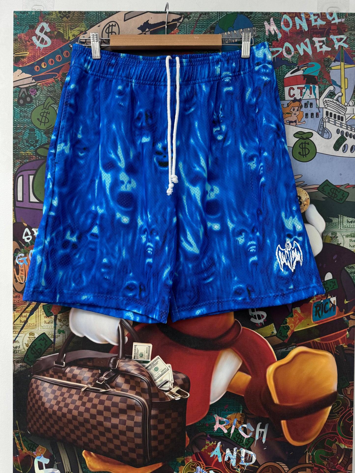 Warren Lotas Blue Tie Dye Mesh Shorts New Large With Tags