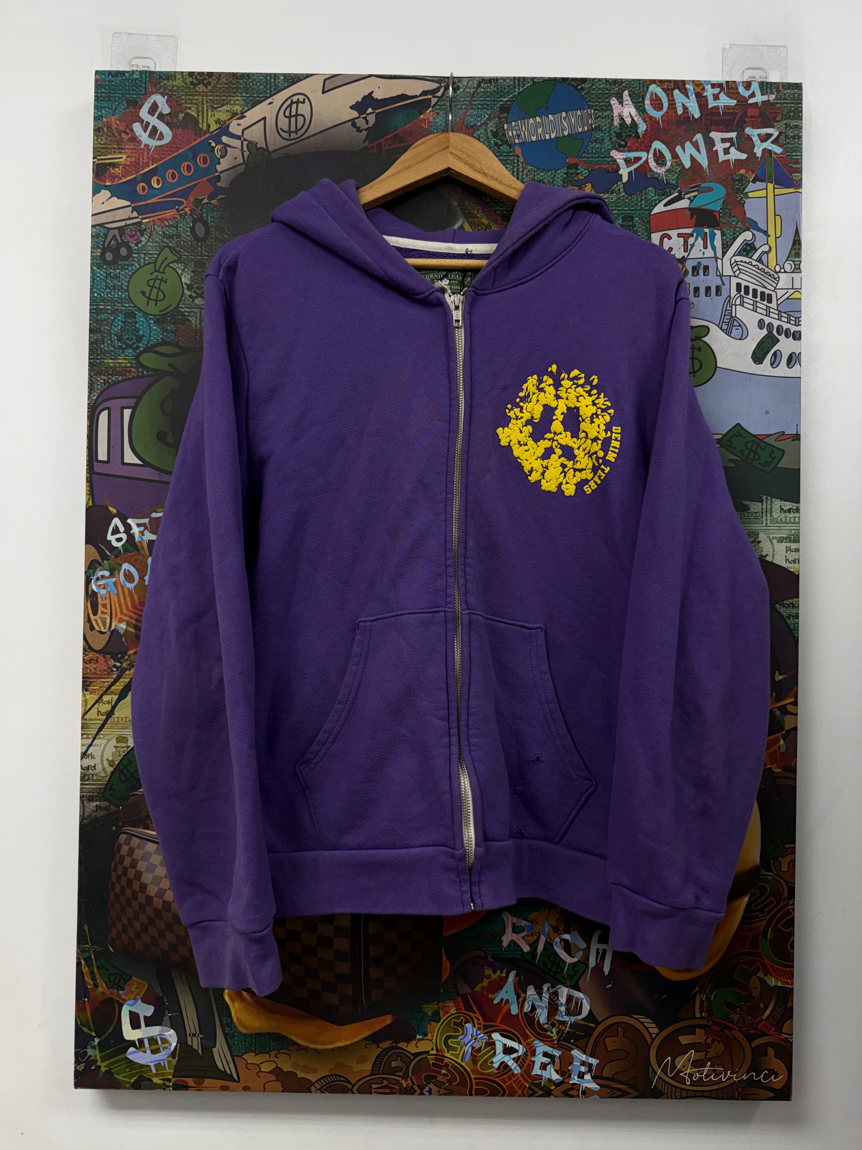 Denim Tears Purple Yellow Zip Up Hoodie