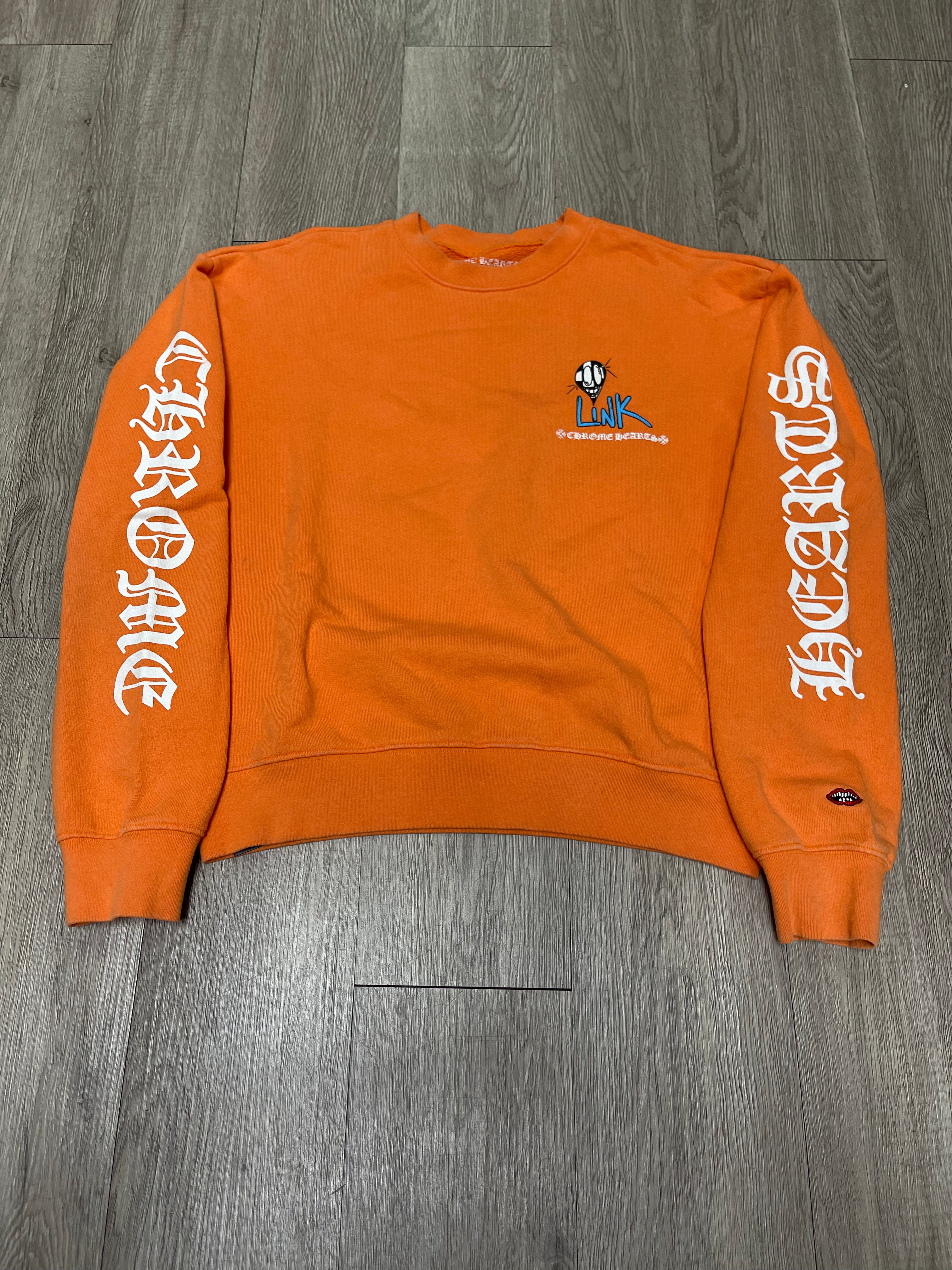Chrome  Hearts Matty Boy Orange Link Build Crewneck
