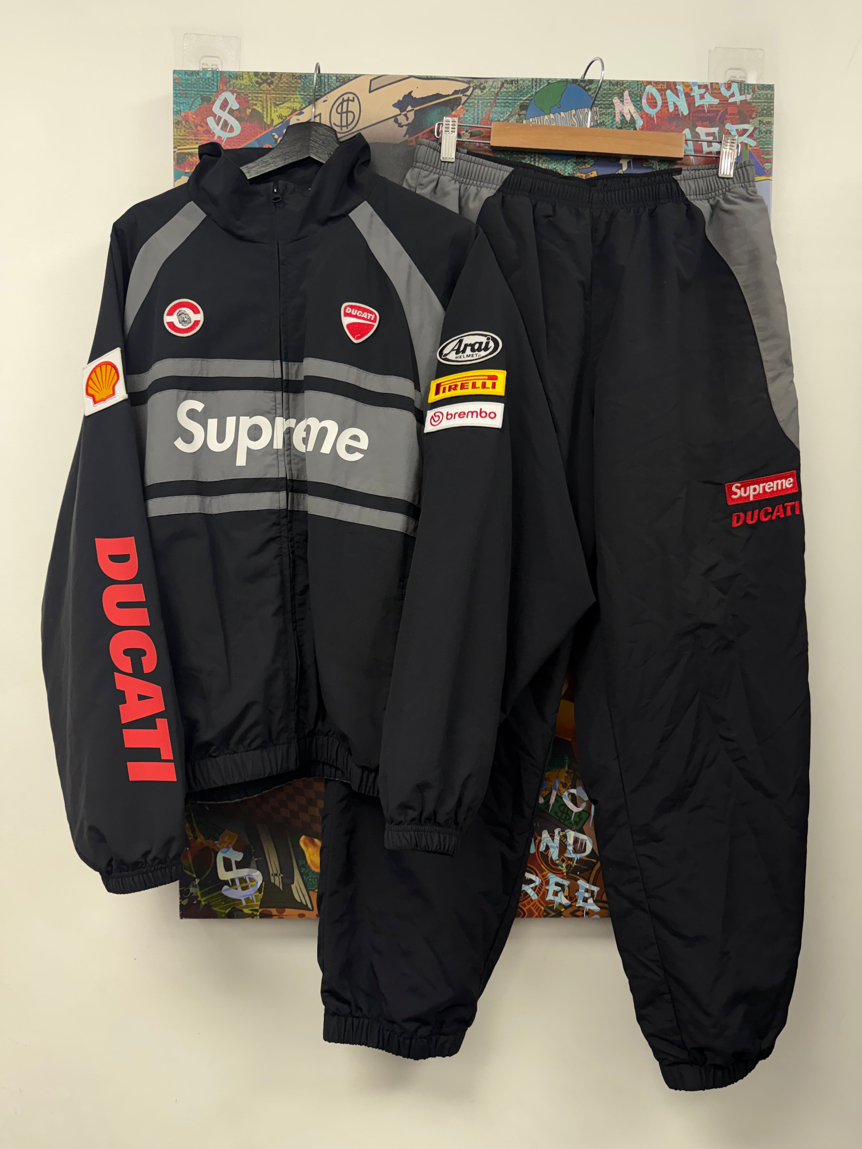 Supreme x Ducatti Black Grey Track Suit
