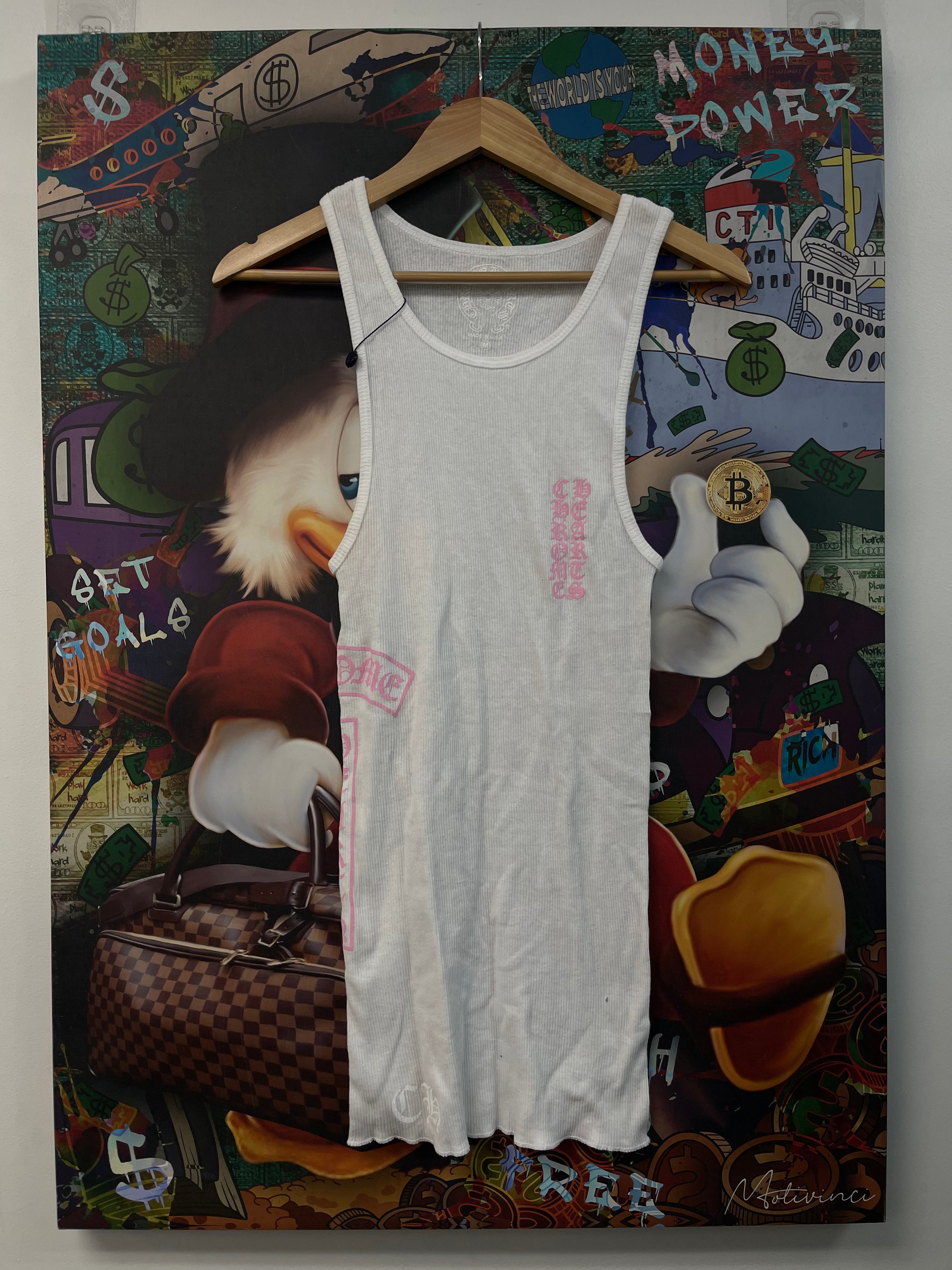 Chrome Hearts White Pink Vertical Tank Top