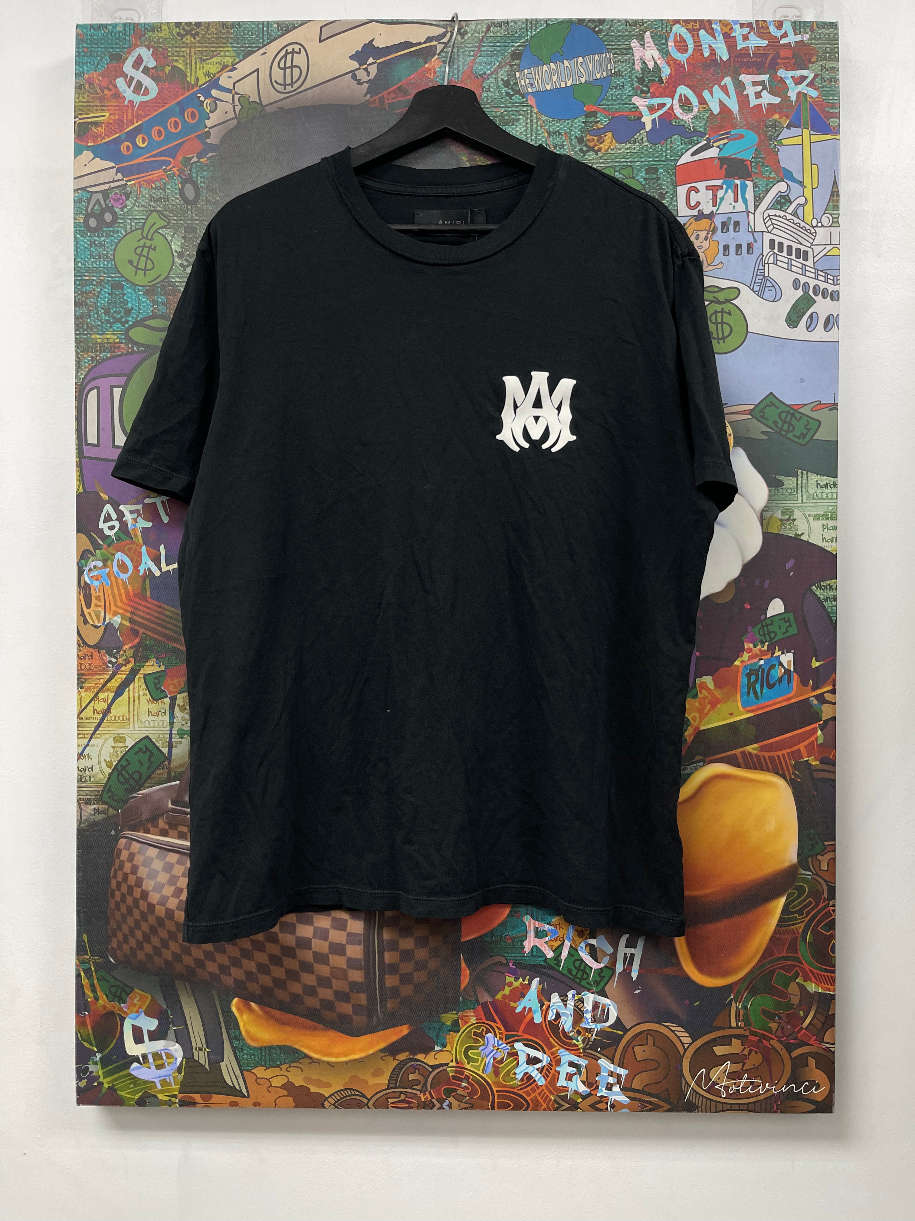 Amiri Black White Ma Logo Tee