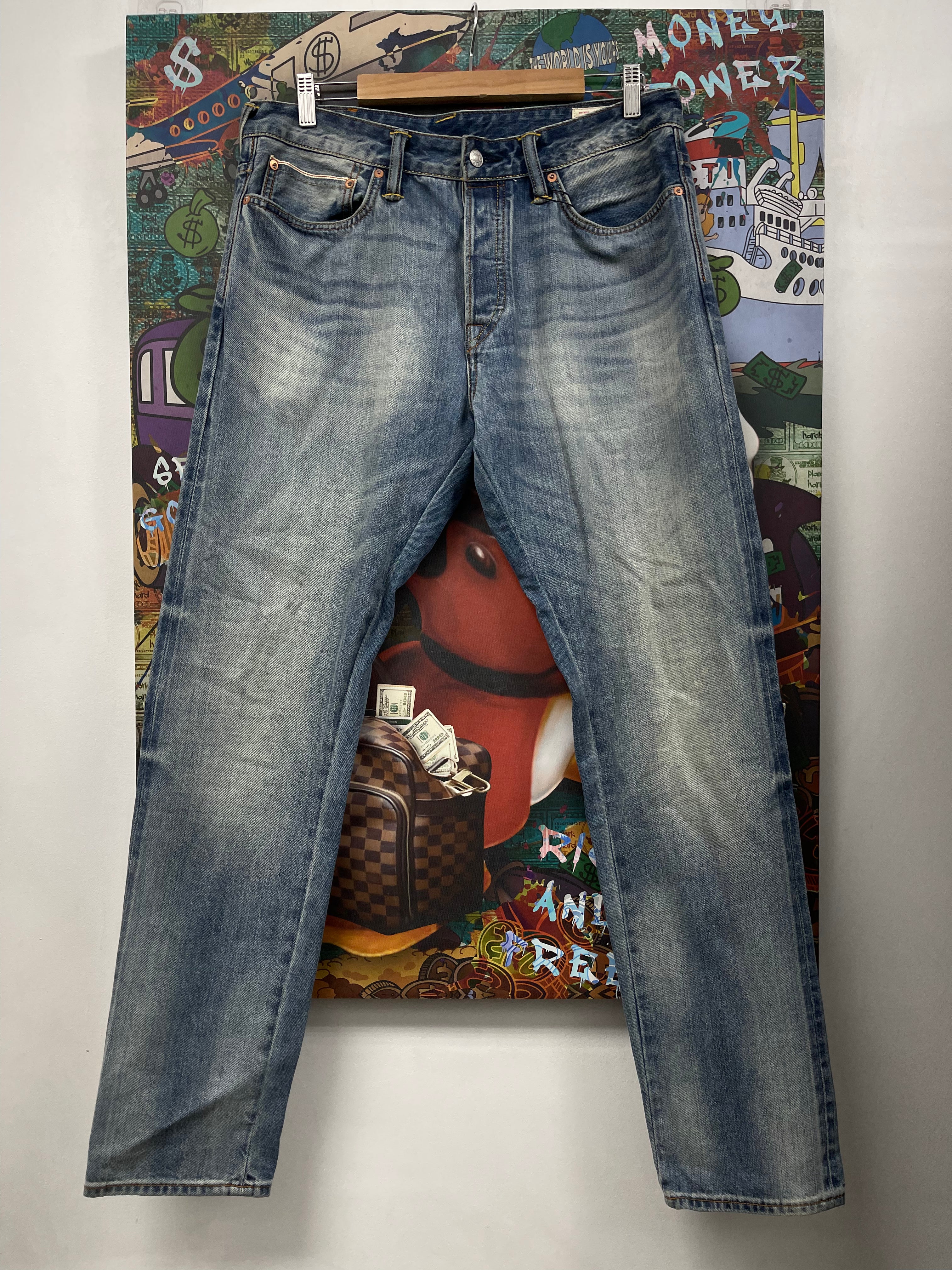 Evisu Light Wash White Seagull Daicock Jeans