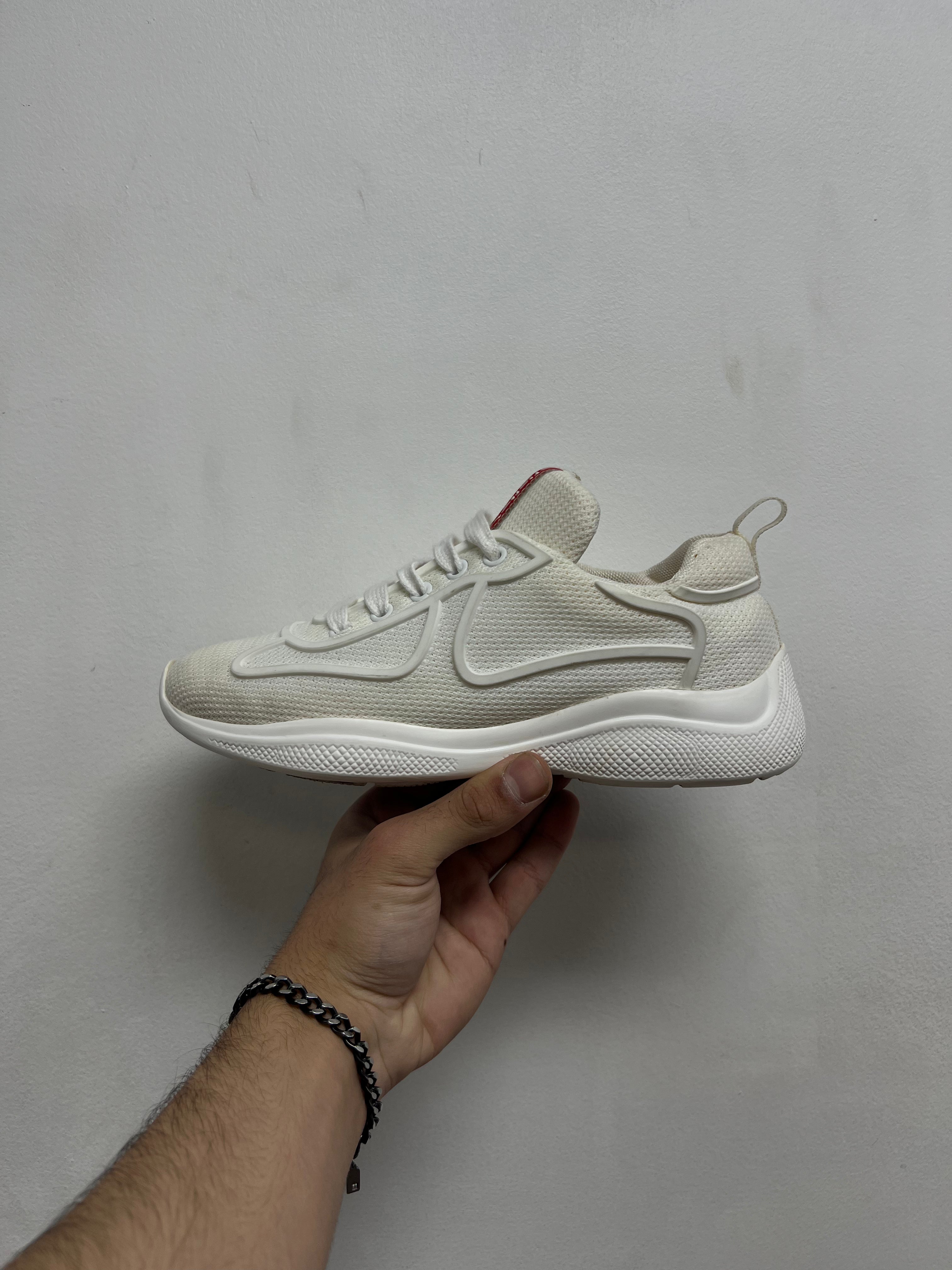 Prada White Mesh Cups Sneakers