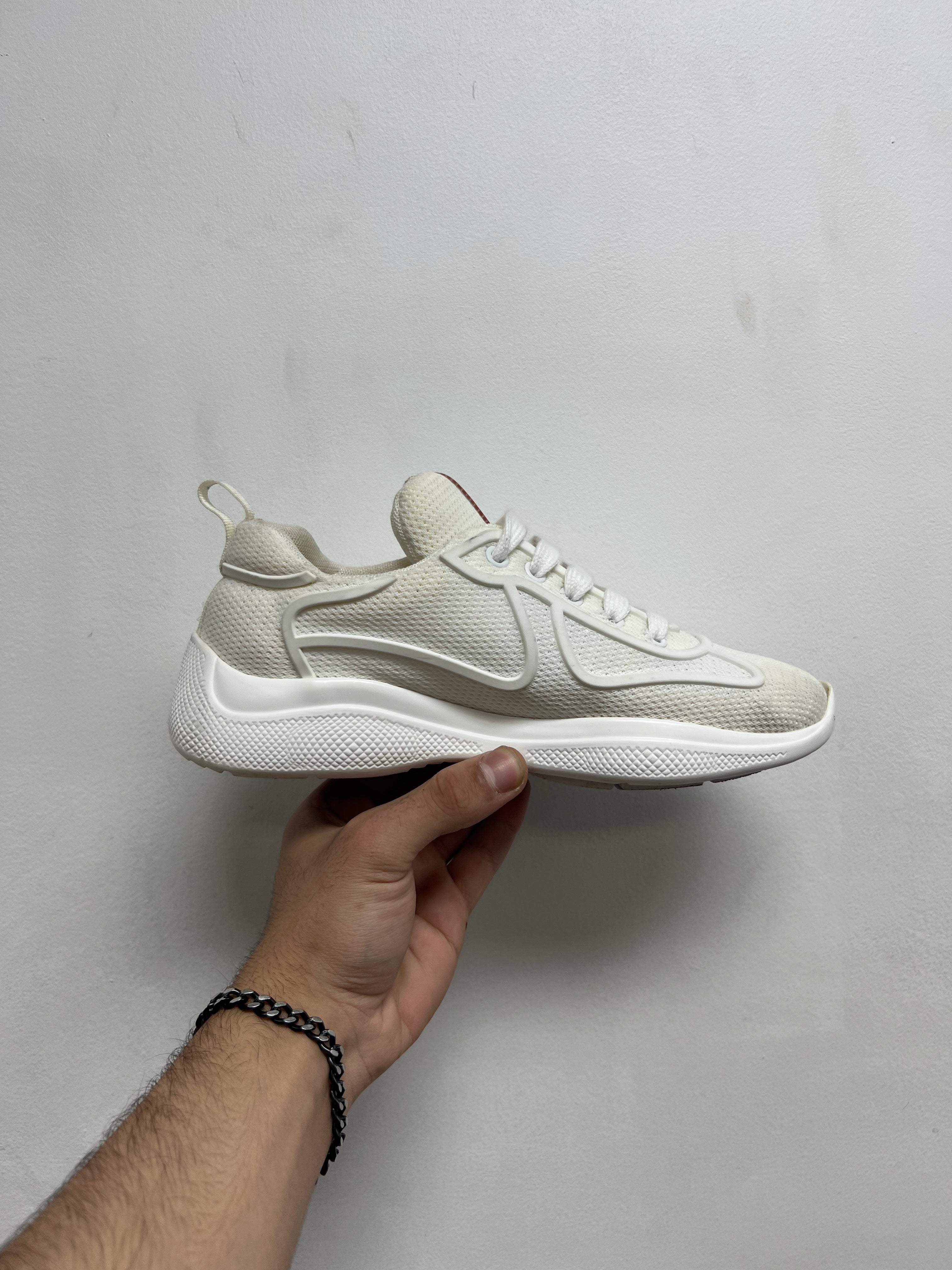Prada White Mesh Cups Sneakers